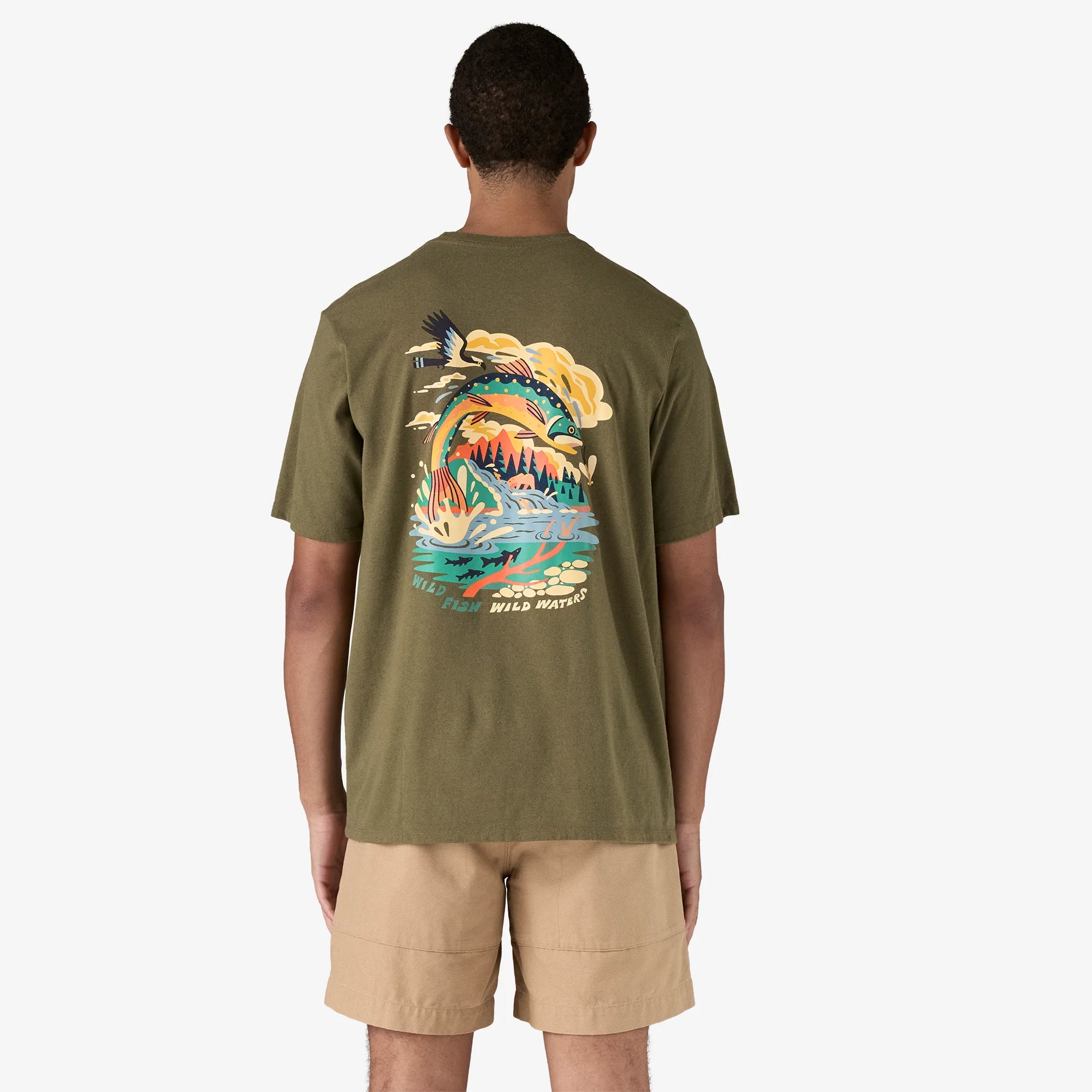 Patagonia Men's Take a Stand Responsibili-Tee® - Pine Stream: Tent Green - Stencil