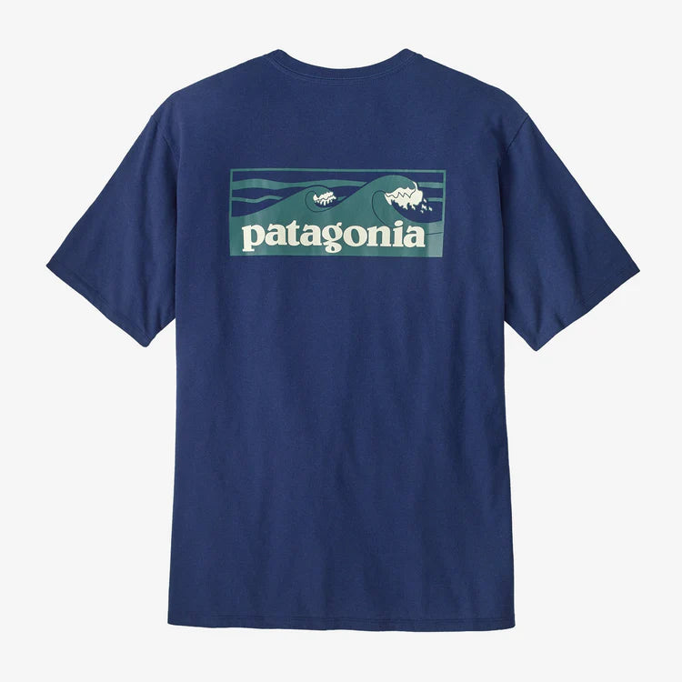 Patagonia Men's Boardshort Logo Pocket Responsibili-Tee® - Clement Blue - Stencil