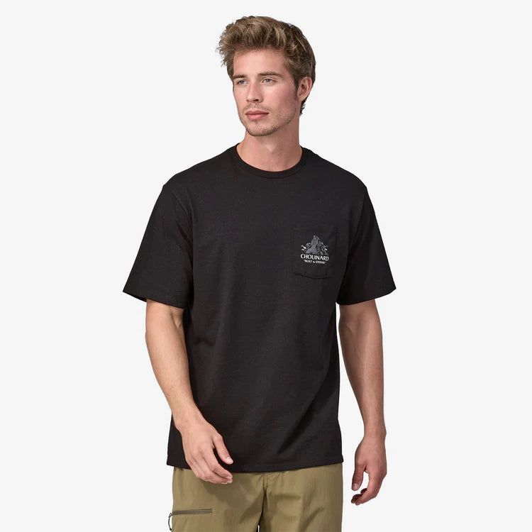 Patagonia Men's Chouinard Crest Pocket Responsibili-Tee® - Ink Black - Stencil