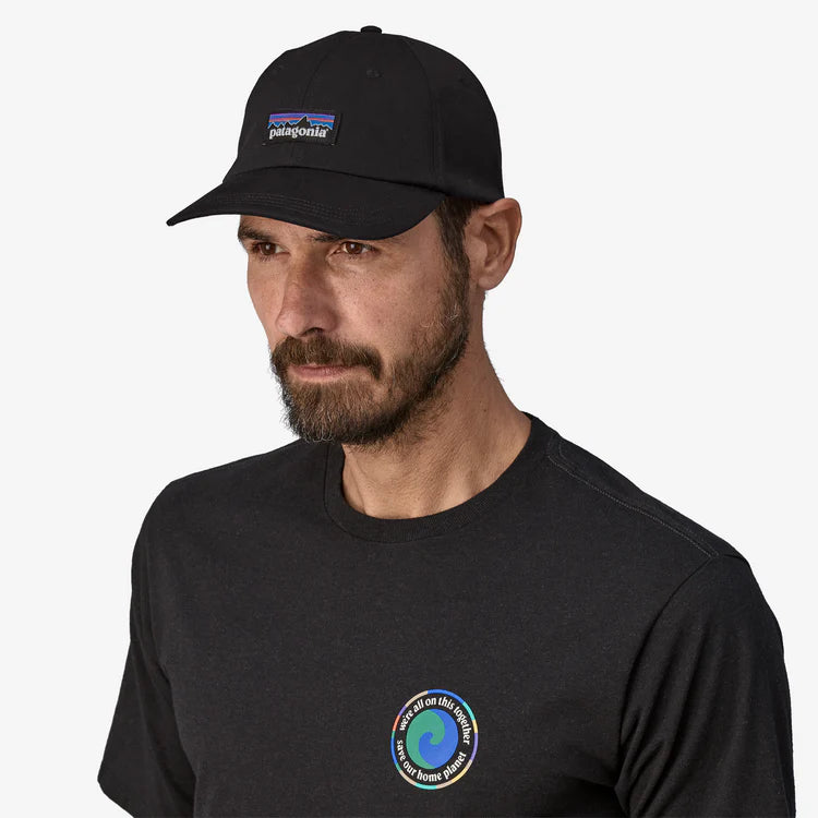 Patagonia P6 Label Trad Cap Black - Stencil