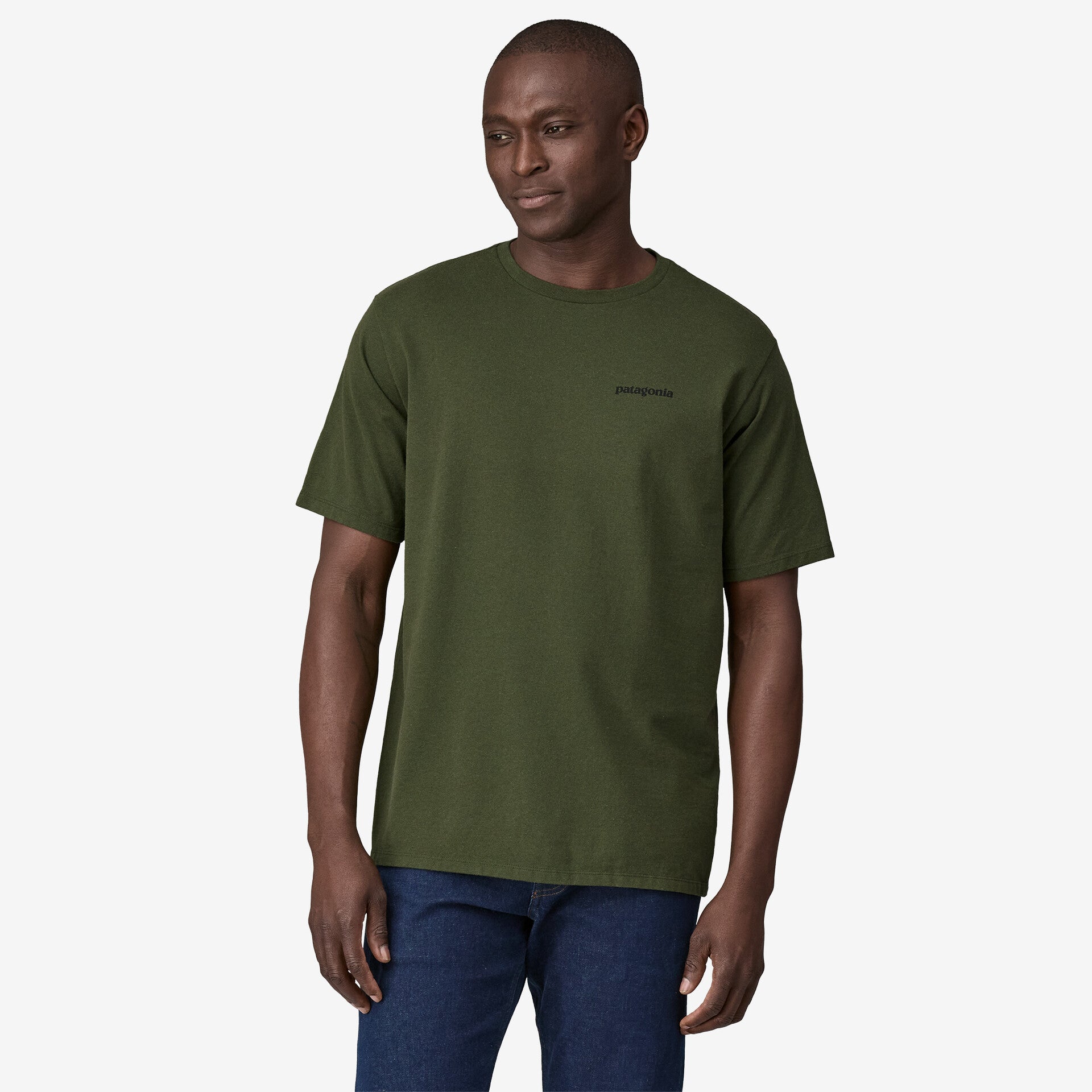 Patagonia Men's P-6 Logo Responsibili Tee - Torrey Pine Green - Stencil