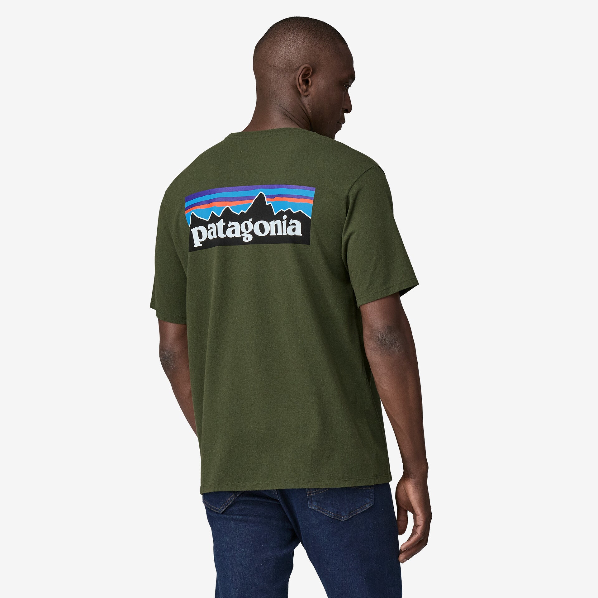 Patagonia Men's P-6 Logo Responsibili Tee - Torrey Pine Green - Stencil