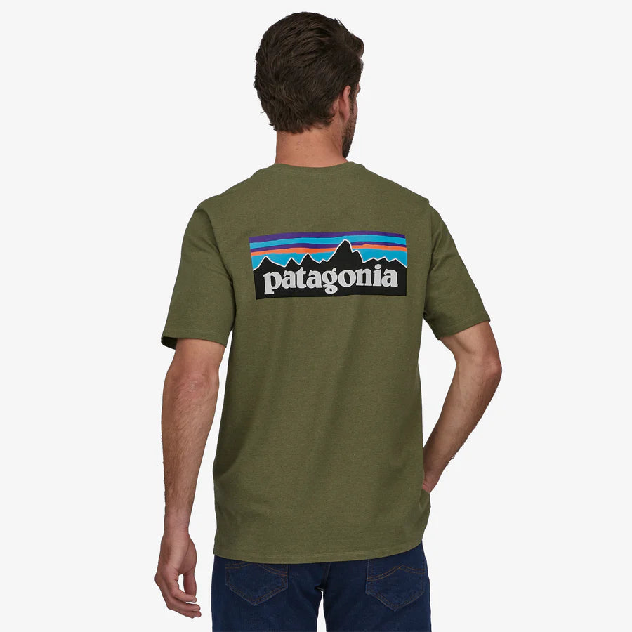 Patagonia Men's P6 Logo Responsibili Tee - Wyoming Green - Stencil
