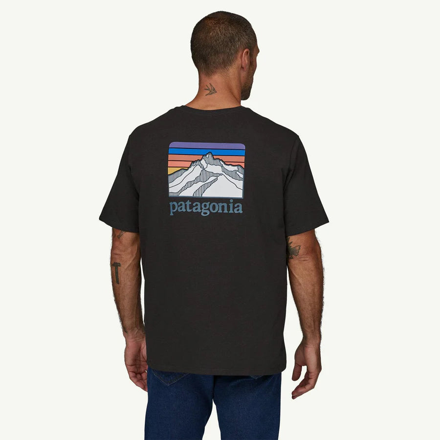 Patagonia Men's Line Logo Ridge Pocket Responsibili Tee - Ink Black