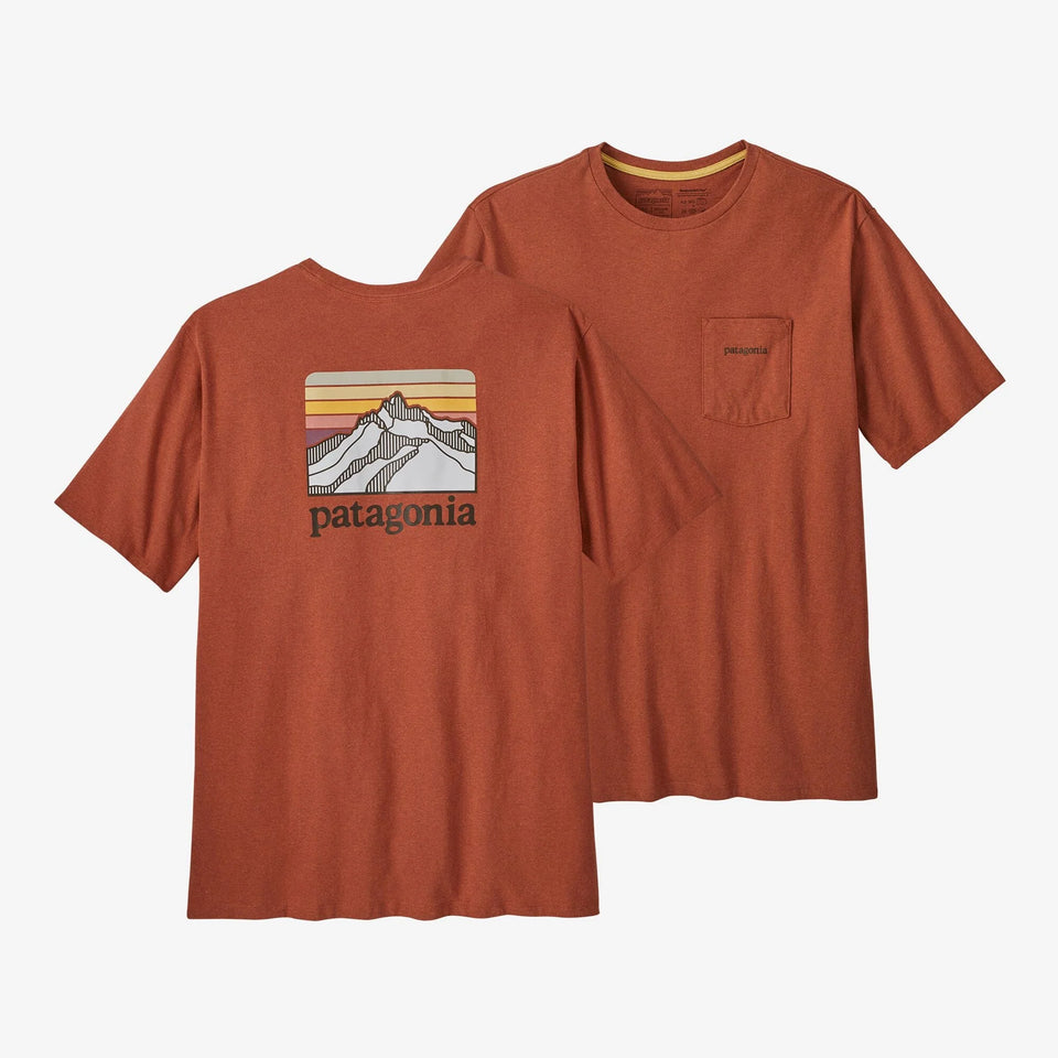 Patagonia Men's Line Logo Ridge Pocket Responsibili-Tee® Quartz Coral