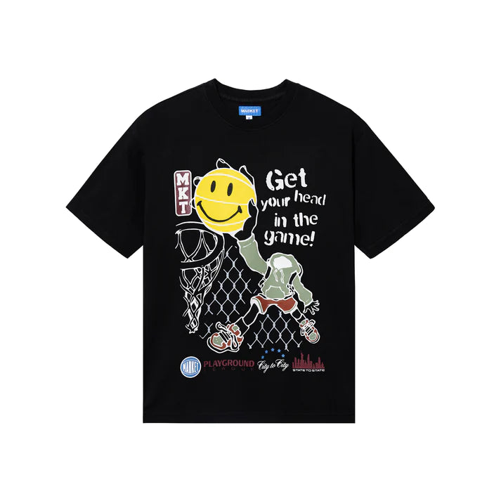 Market x Smiley head In The Game Tee - Black