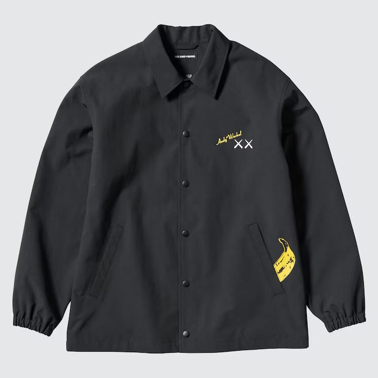 Uniqlo - KAWS + WARHOL - Face Down Companion / Banana Coach Jacket Black