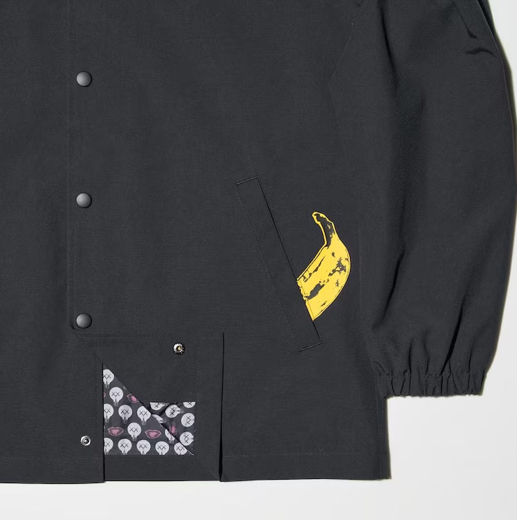 Uniqlo - KAWS + WARHOL - Face Down Companion / Banana Coach Jacket Black
