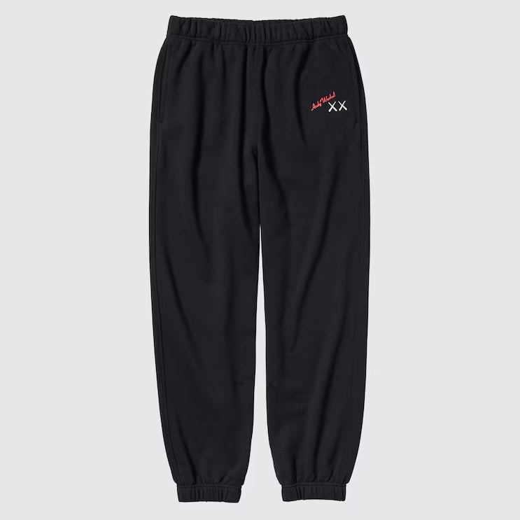 Uniqlo - KAWS + WARHOL - XX Bulb / Lips Sweatpants Black