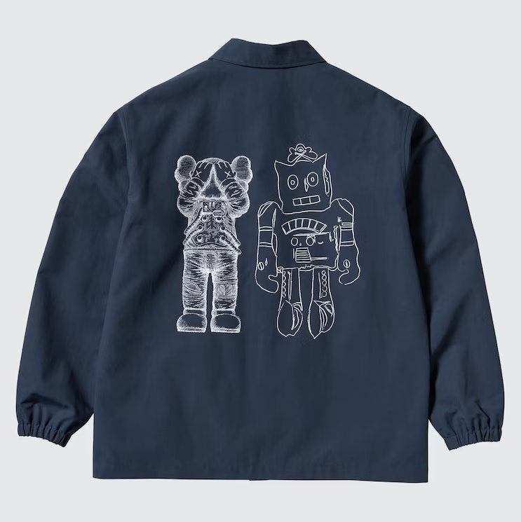 Uniqlo - KAWS + WARHOL - Space Companion / Moon Explorer Robot Coach Jacket Navy