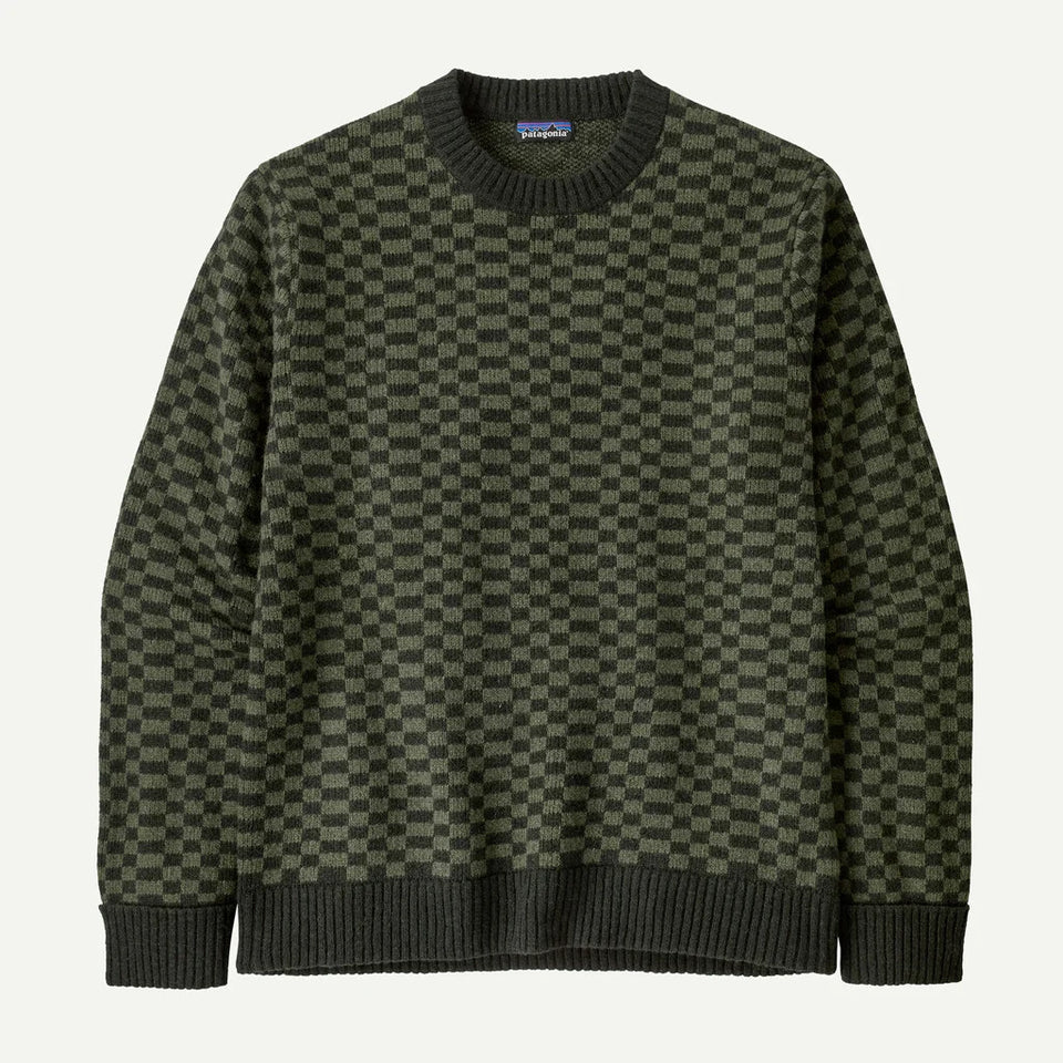 Patagonia Men's Recycled Wool-Blend Sweater - Finned: Old Growth Green - Stencil