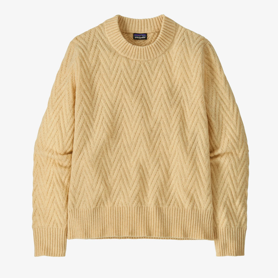 Patagonia Women's Recycled Wool-Blend Crewneck Sweater - Chevron Cable: Natural