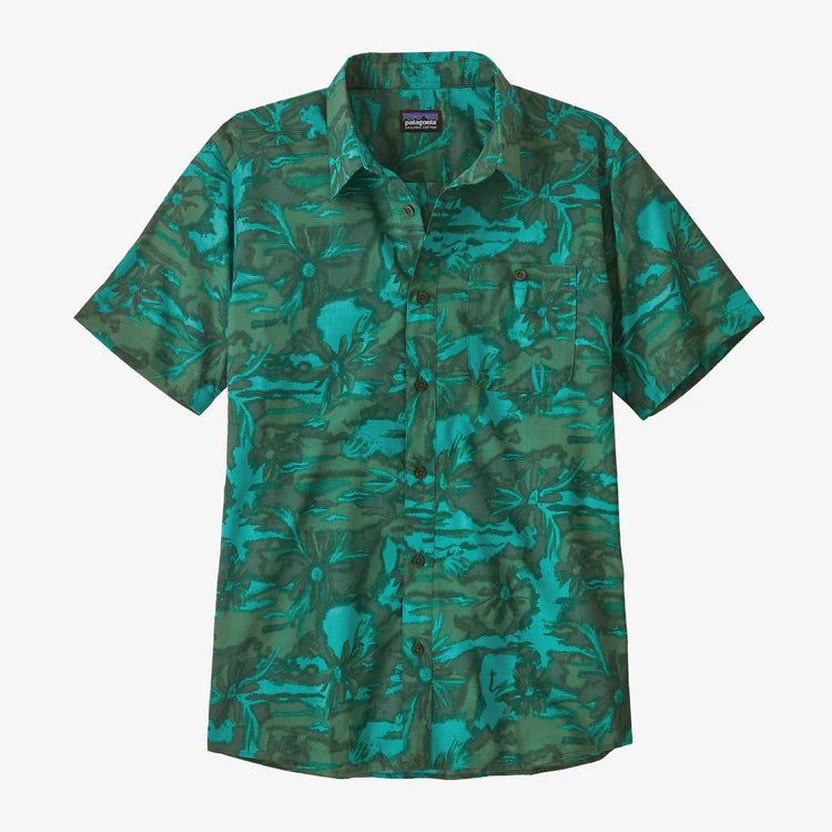 Patagonia Men's Go-To Shirt - Cliffs and Waves: Conifer Green