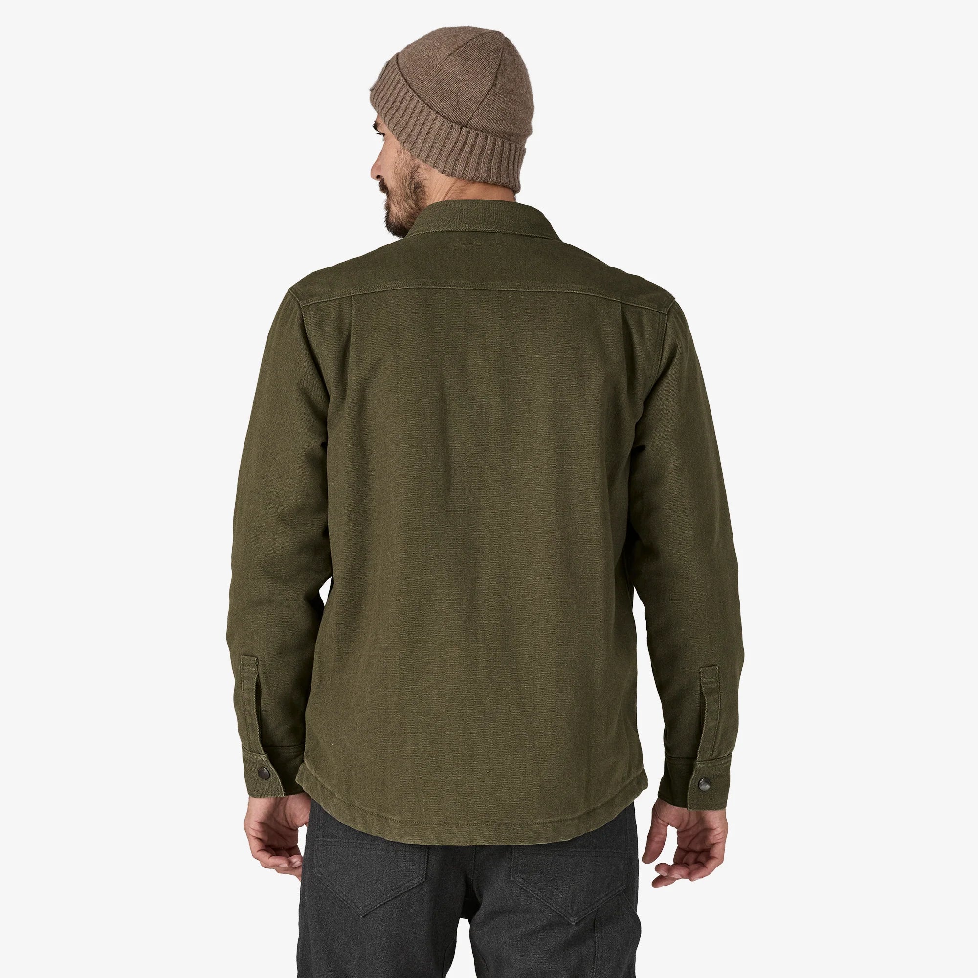 Patagonia Men's Iron Forge™ Fleece-Lined Jacket-Shirt - Pine Needle Green - Stencil