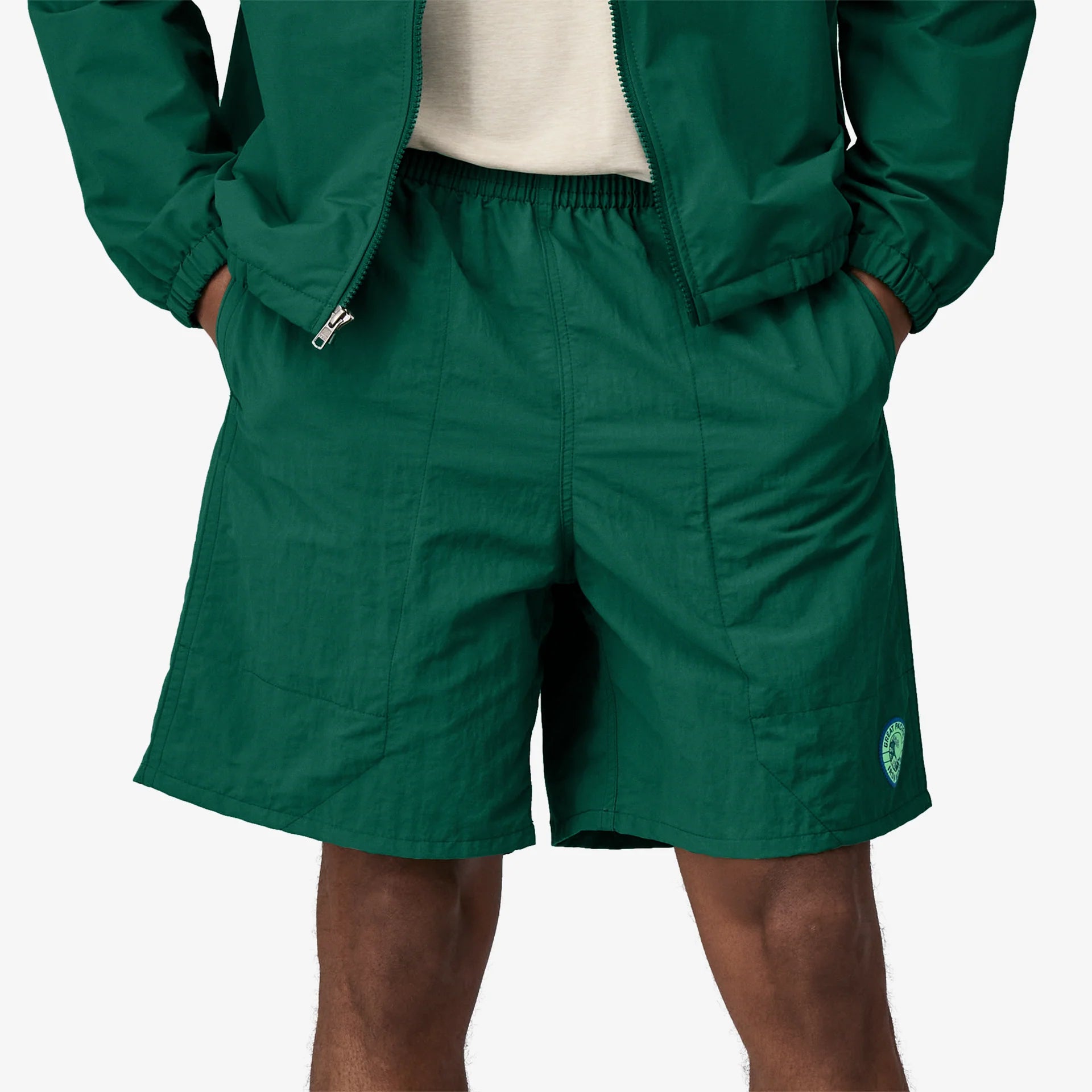 Patagonia Men's Baggies™ Longs - 7" - GPIW Crest: Conifer Green - Stencil
