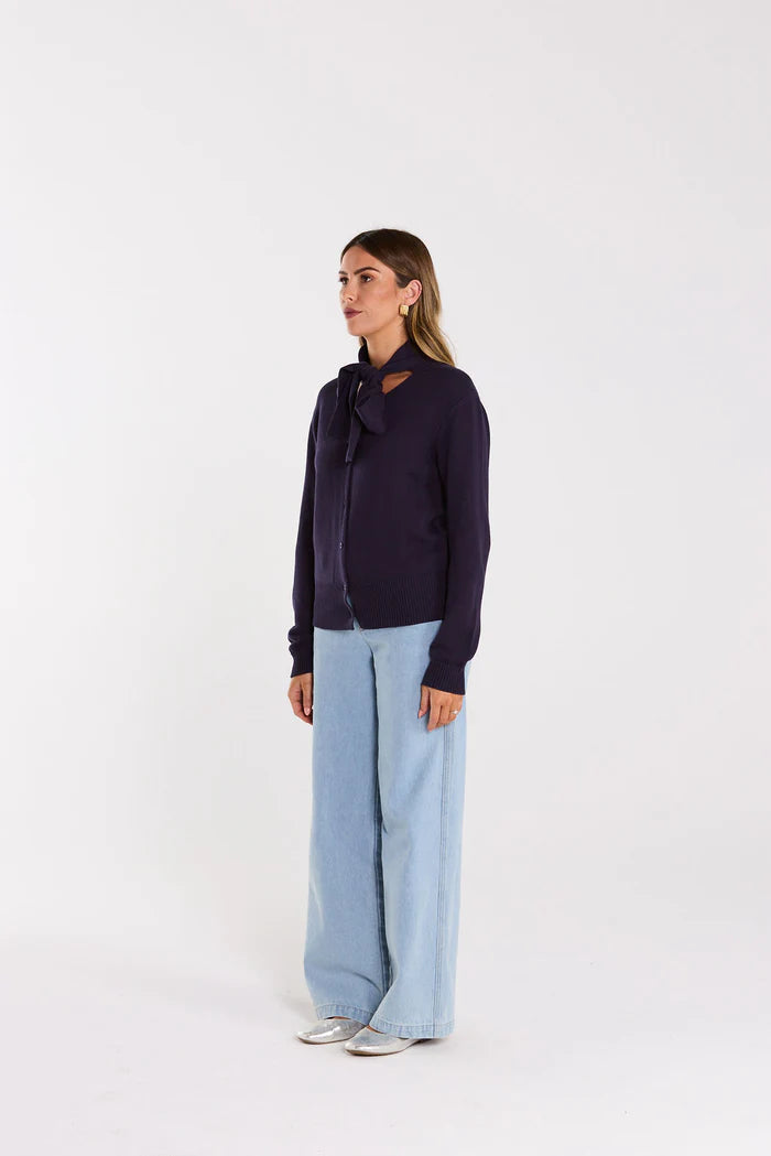 Thing Thing Serene Cardigan - Navy - Stencil