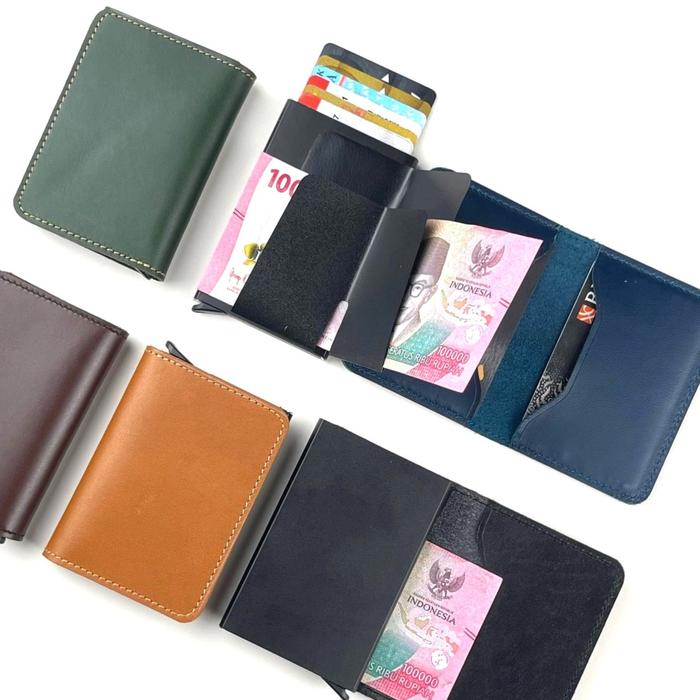 Philo Goods Slim RFID Leather Wallet with Card POP out - Black