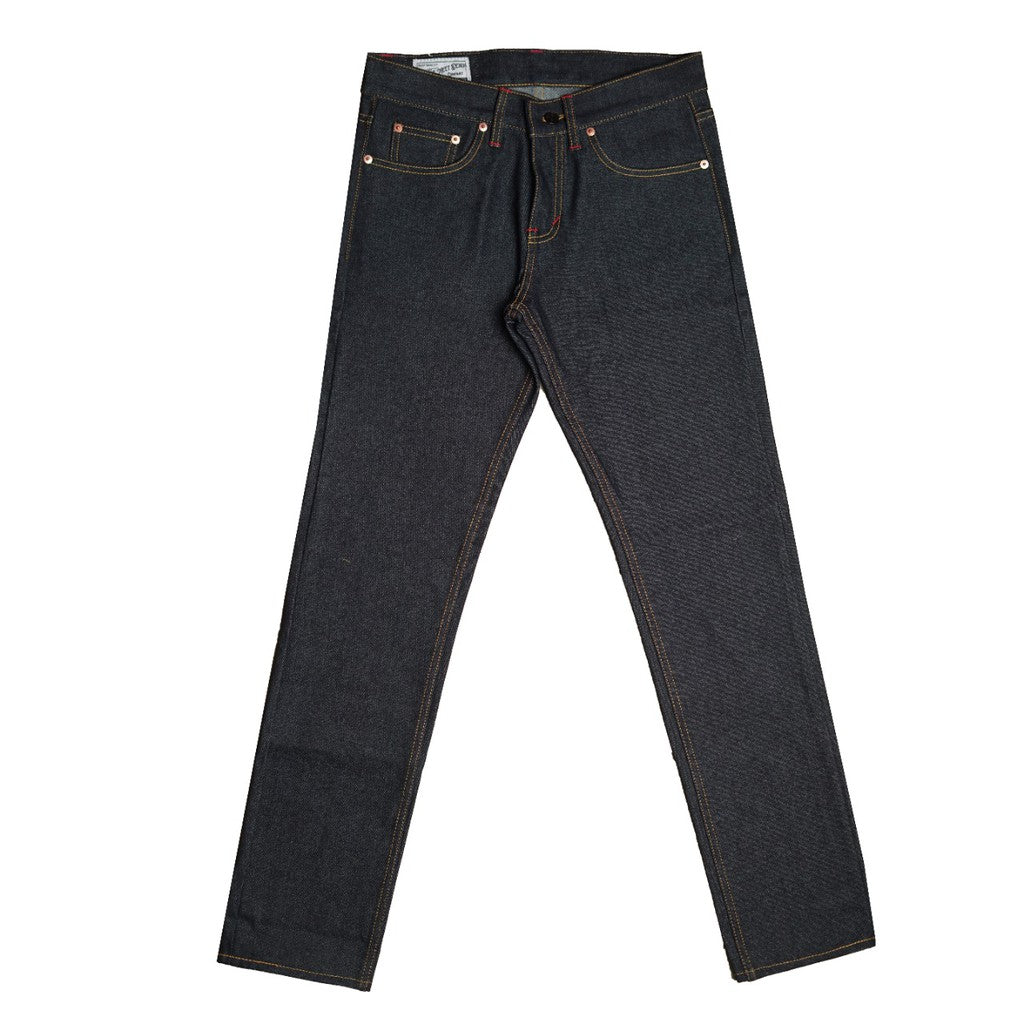 PMD & Co USAGI 14oz Black Indigo Denim Selvedge Accent Slim Fit - Stencil