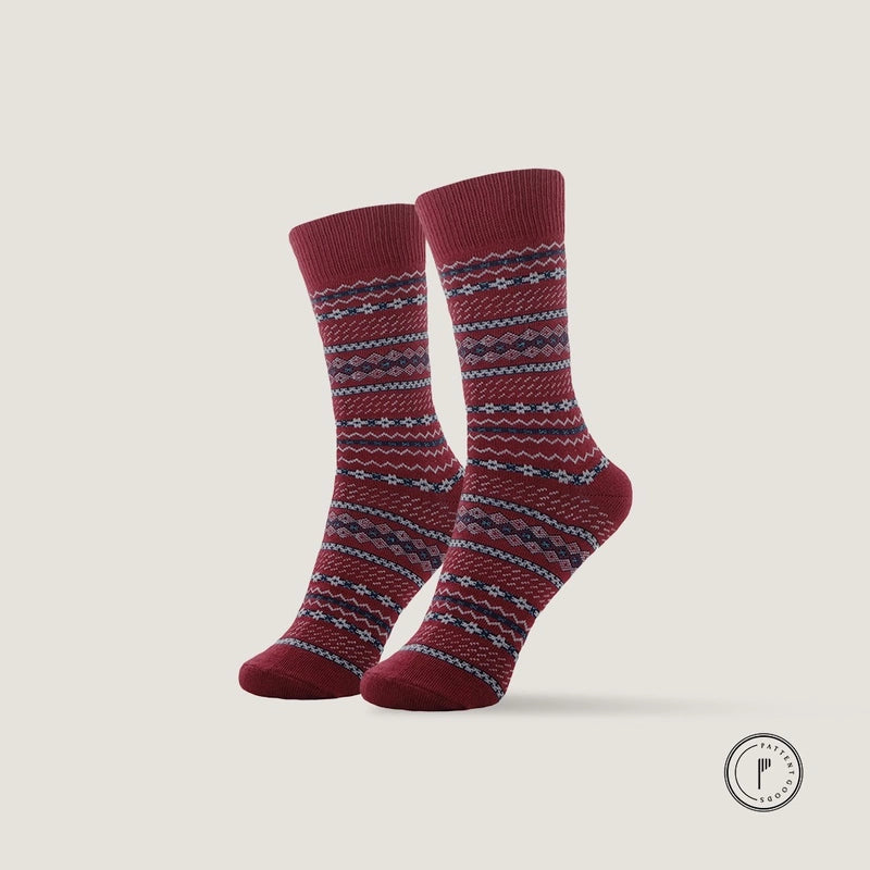 Pattent Socks - Helma Maroon US 6-9