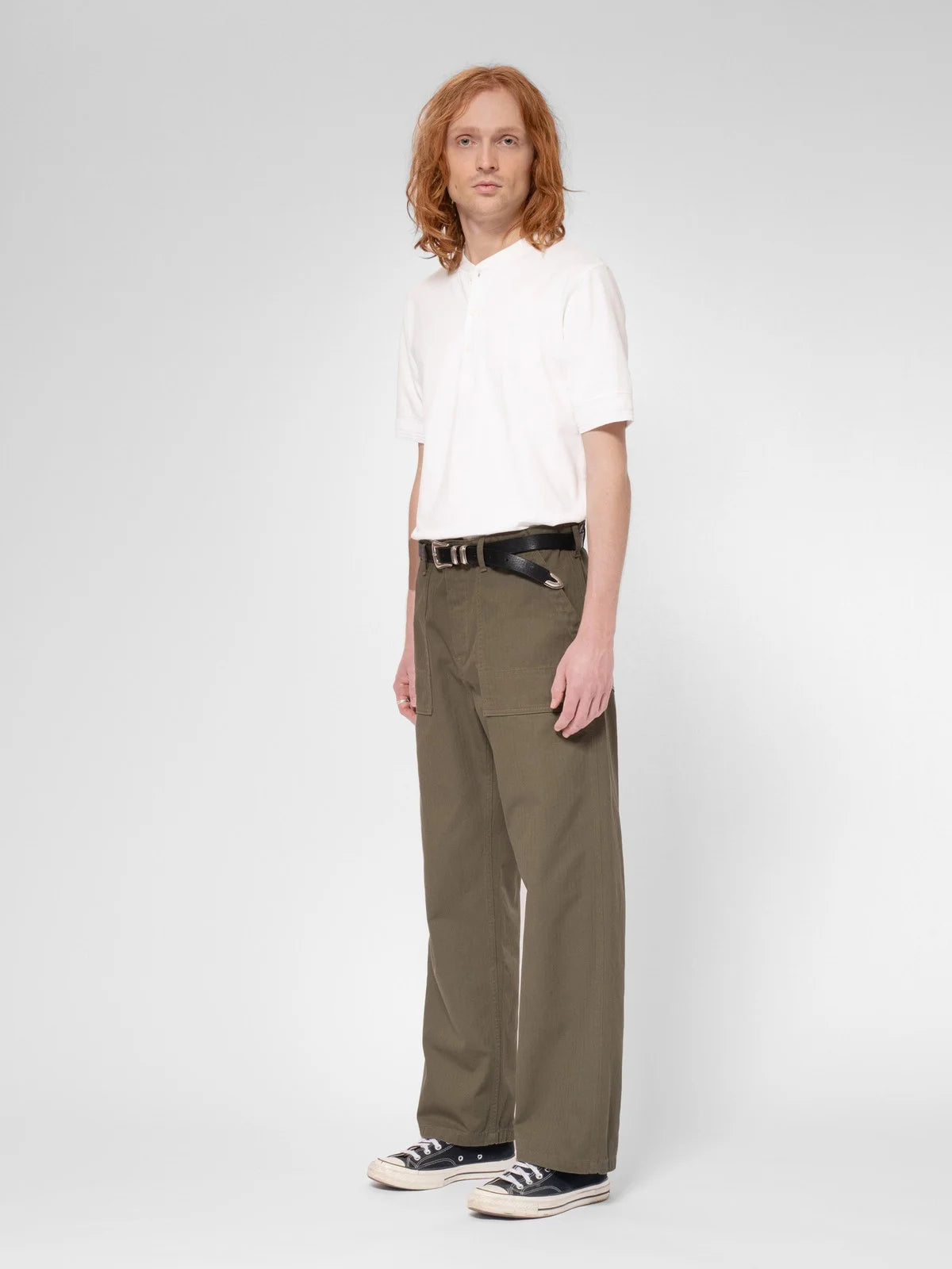 Nudie Tuff Tony Fatigue Pants Olive - Stencil