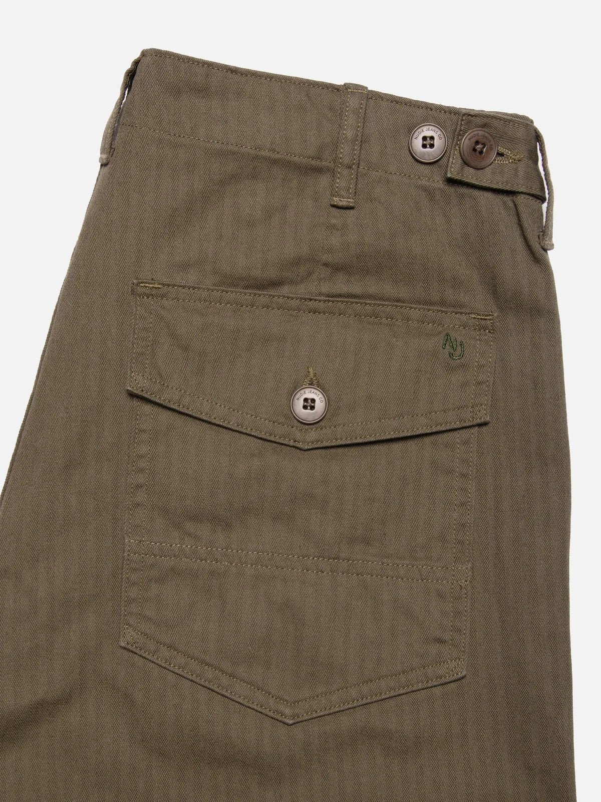 Nudie Tuff Tony Fatigue Pants Olive - Stencil