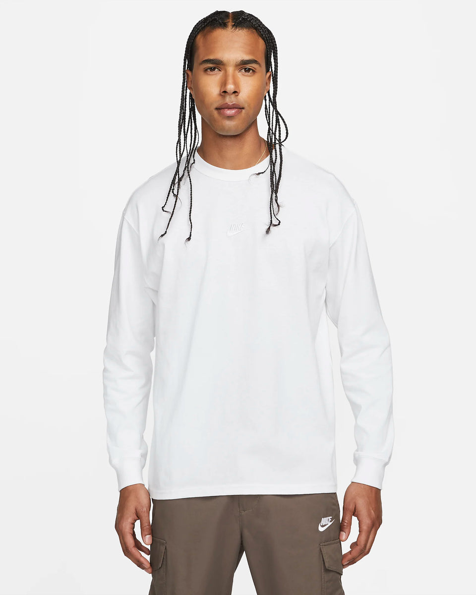 Nike Men's Sportswear Premium Essentials Long-Sleeve T-Shirt White