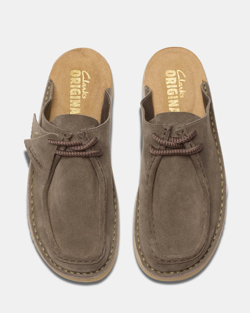 Clarks Desert Nomad Mule - Grey/Sage Suede