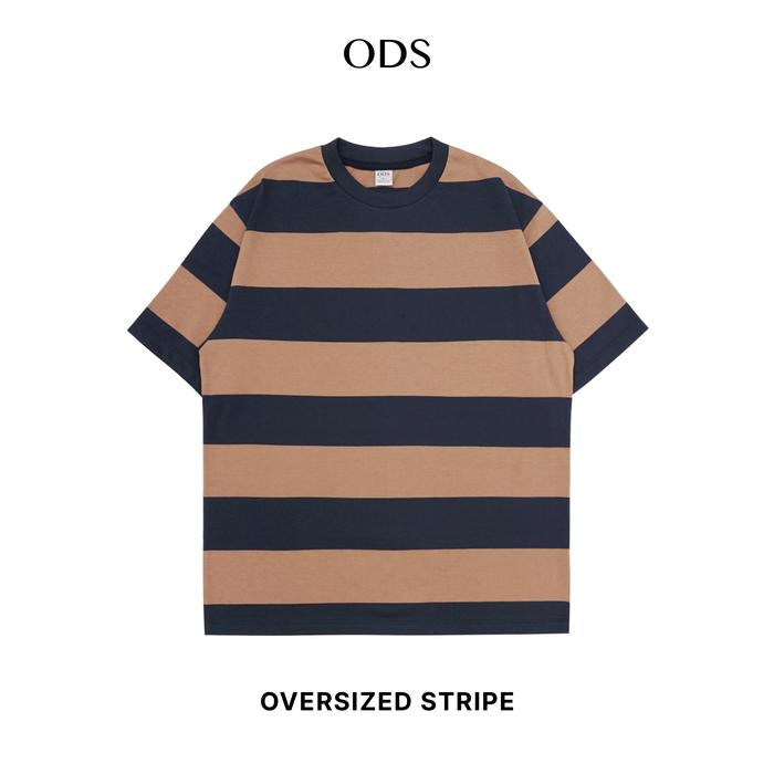 ODS Stripe Tee - Navy/Tan