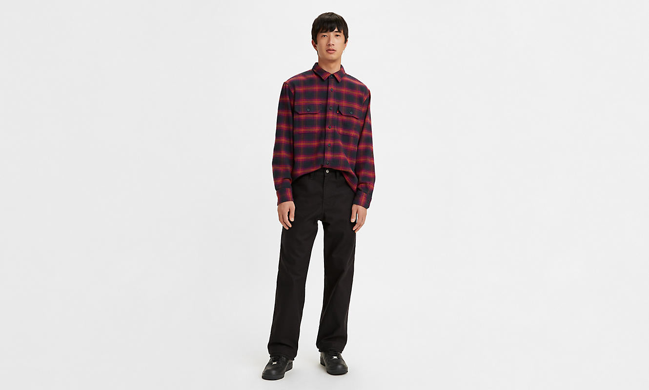 Levi's Men's Workwear 565 Loose Straight Utility Pant - Black - Stencil