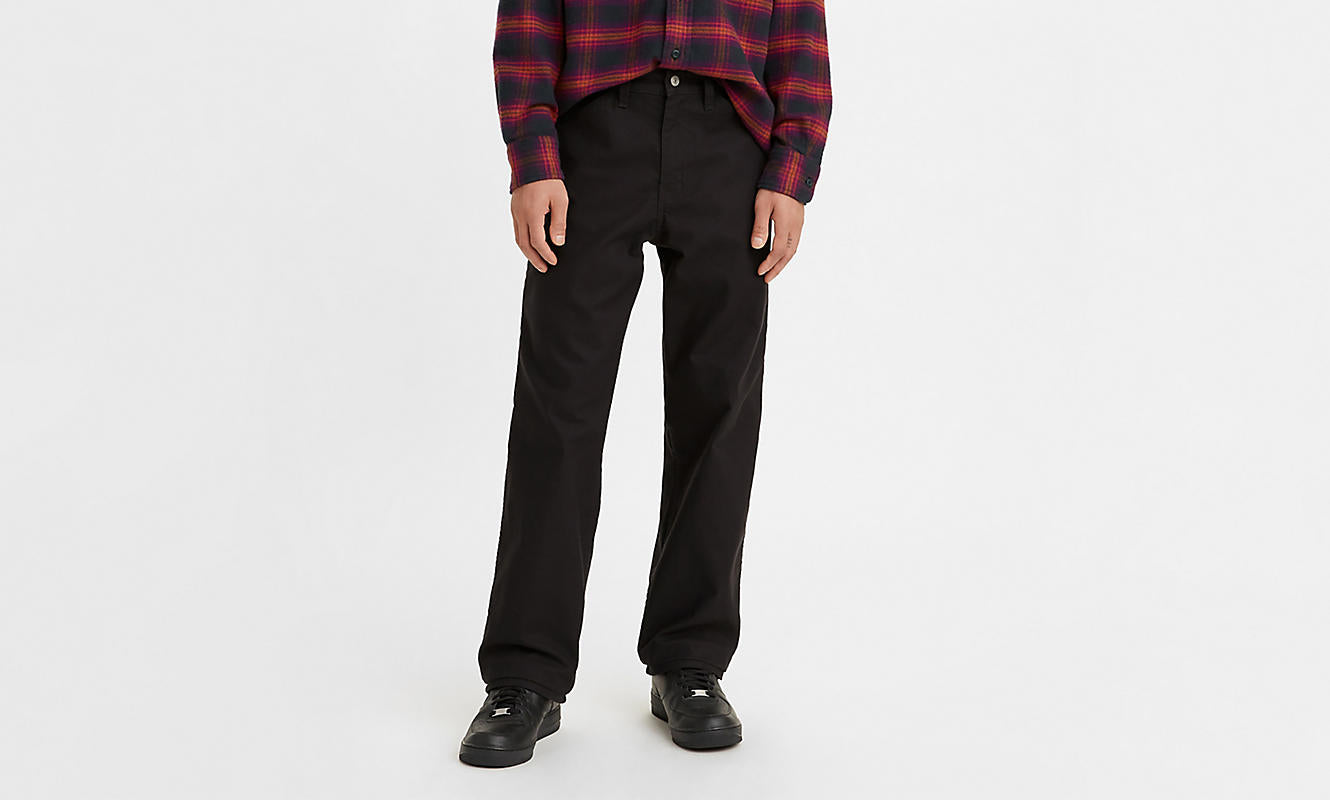 Levi's Men's Workwear 565 Loose Straight Utility Pant - Black - Stencil