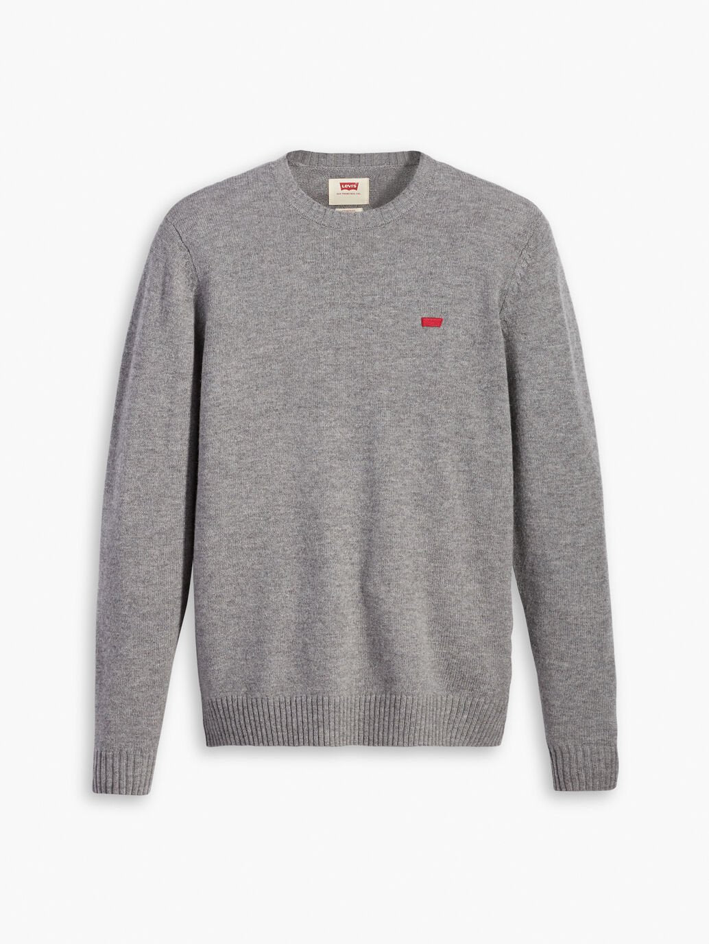 Levi's Original Housemark Sweater - Mid Tone Grey Heather - Stencil