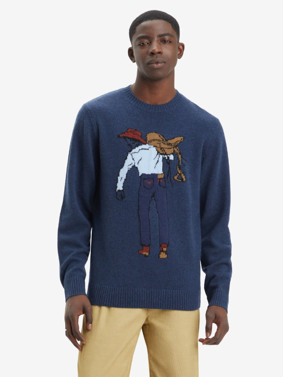 Levi's Original Housemark Sweater - Saddleman Intarsia Sargasso Sea