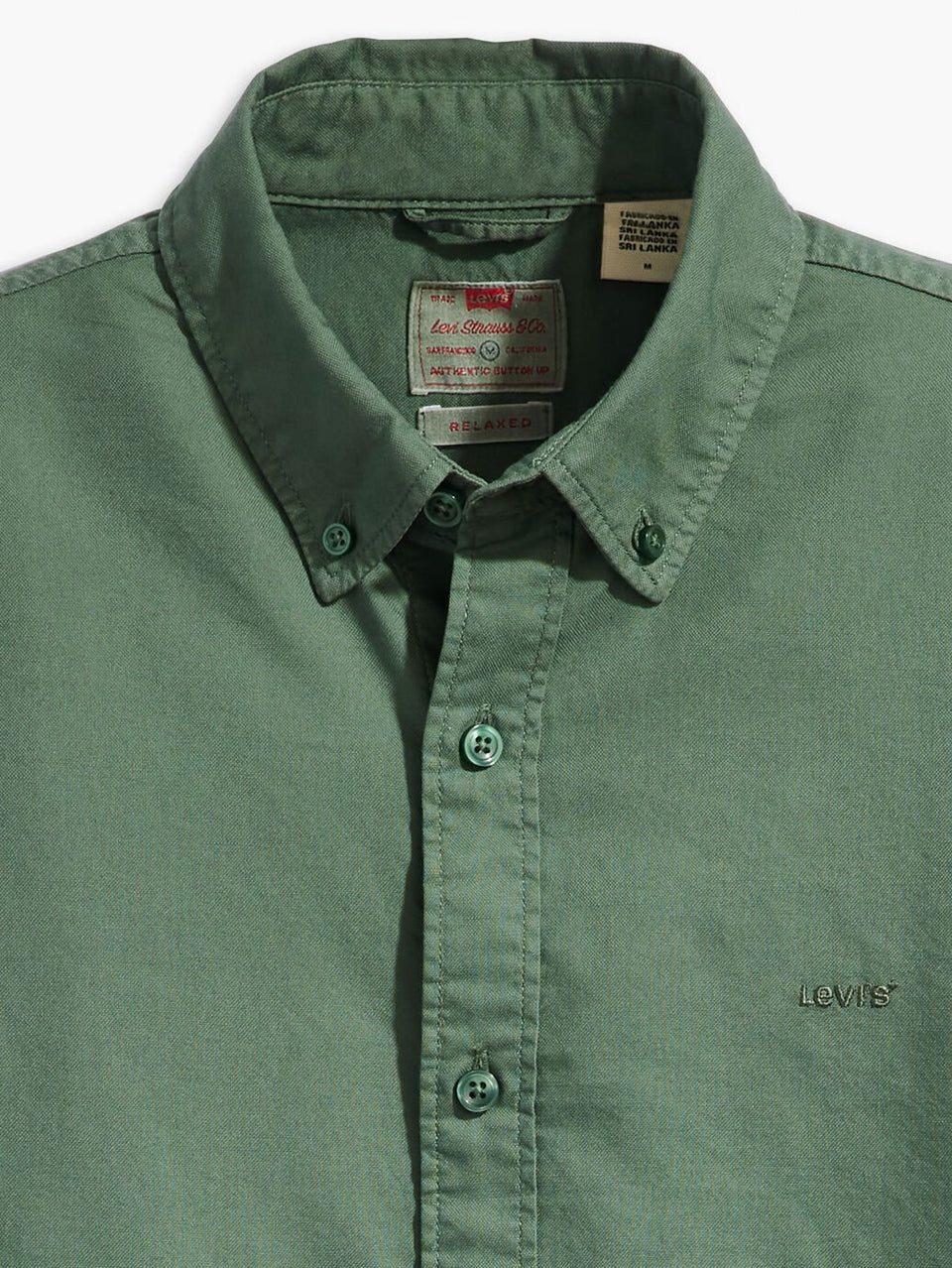 Levis Men's Authentic Button Down Shirt Mill Forest Garment Dye