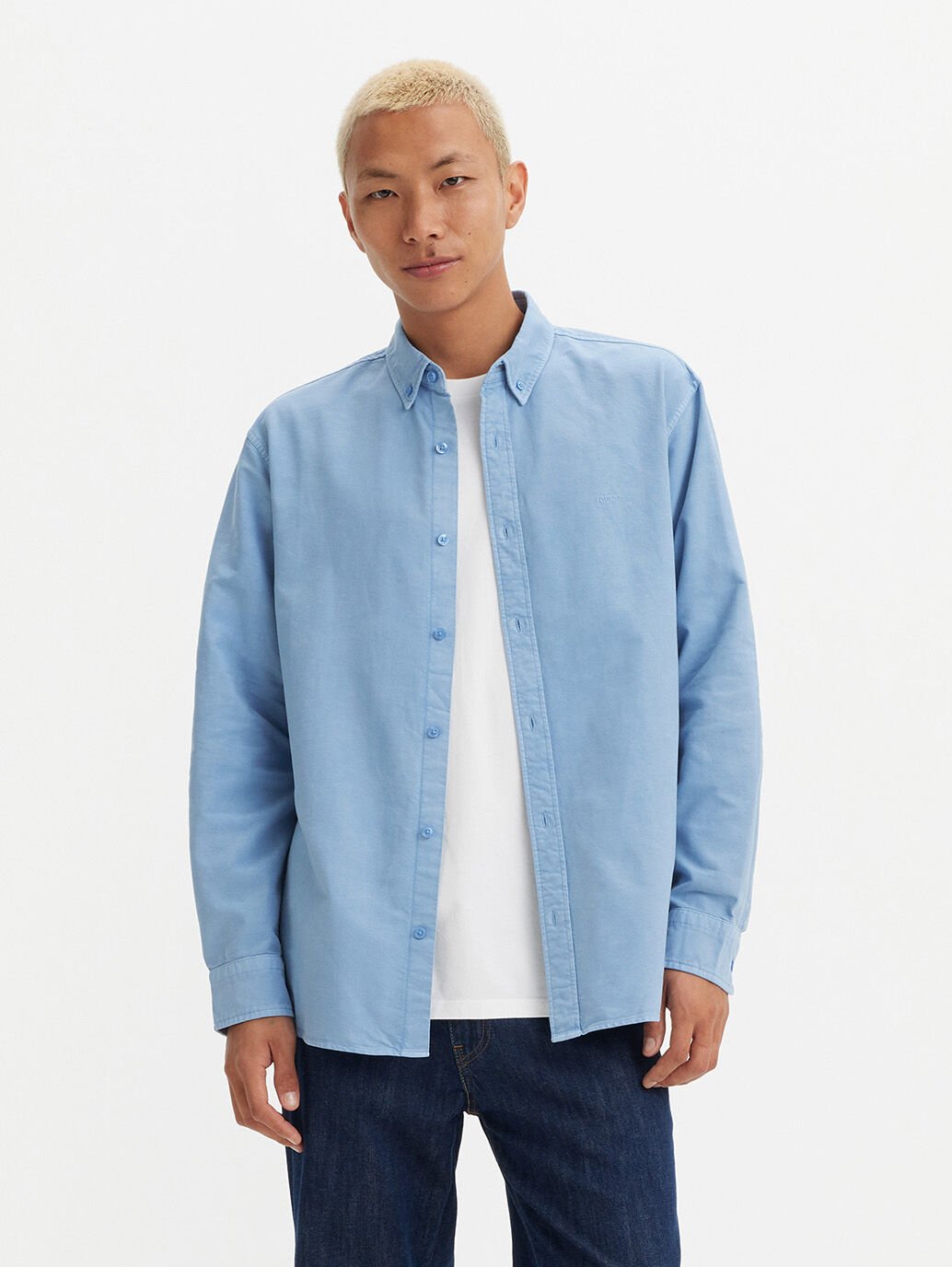 Levis Men's Authentic Button Down Shirt Allure Garment Dyed - Stencil