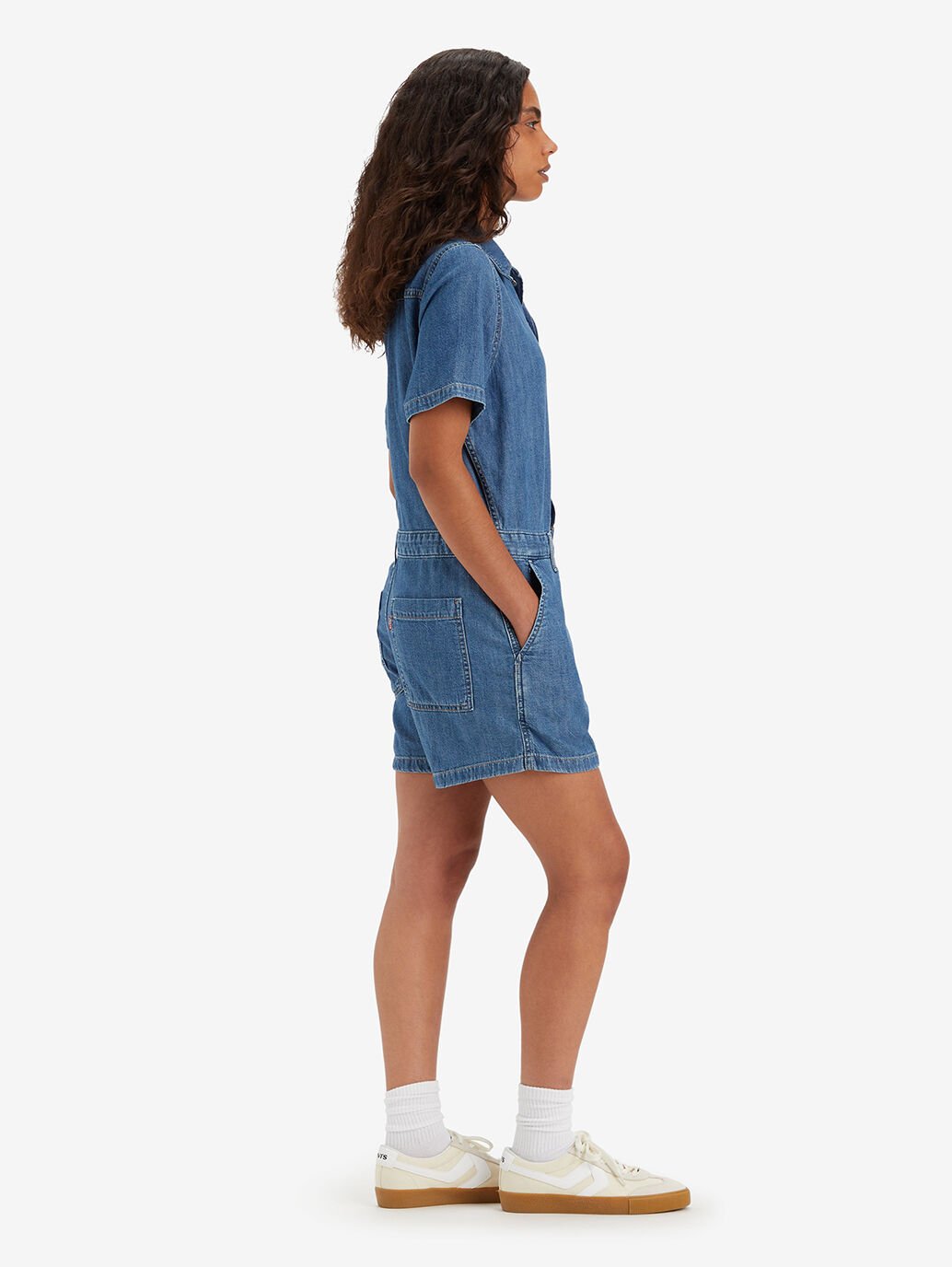 Levi's Women's Short-Sleeve Heritage Romper - Playday Jumpsuit - Stencil