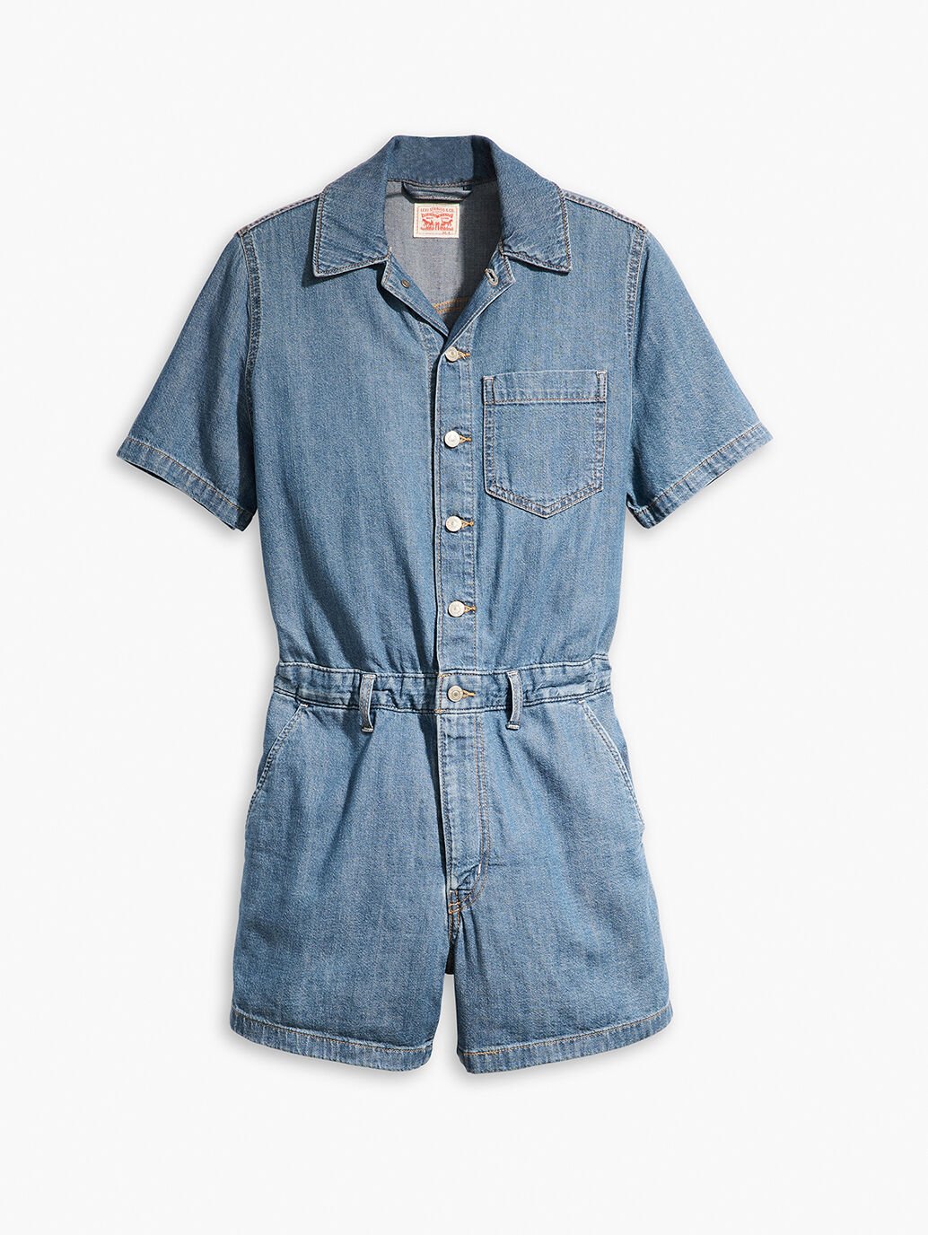 Levi's Women's Short-Sleeve Heritage Romper - Playday Jumpsuit - Stencil