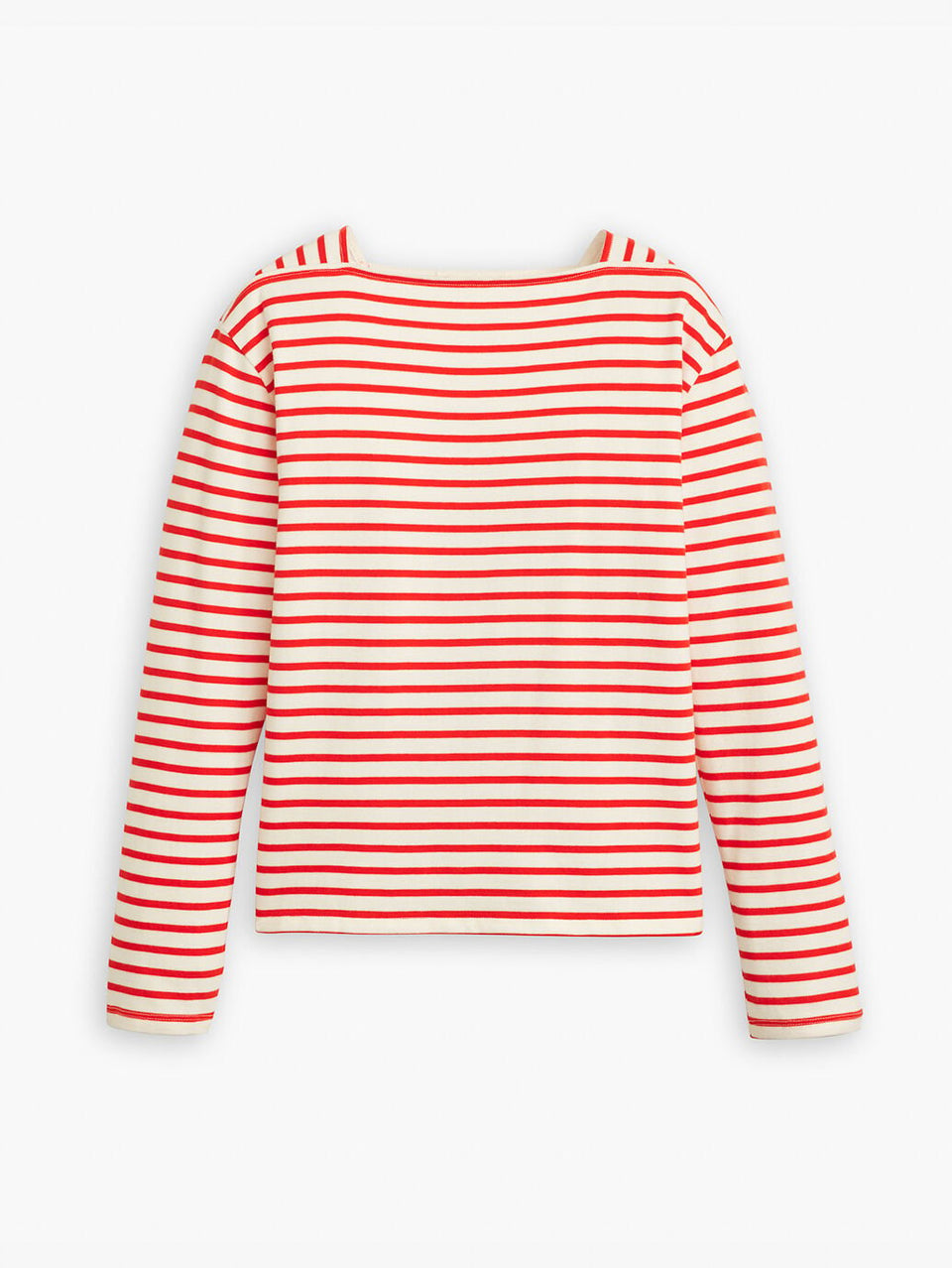 Levi's Women's Bay Sailor LS Tee - Open Water Stripe Flame Scarlet