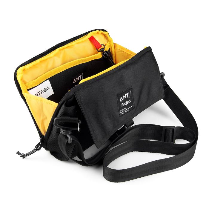 Ant Project Smith Travel Wallet Sling - Black - Stencil