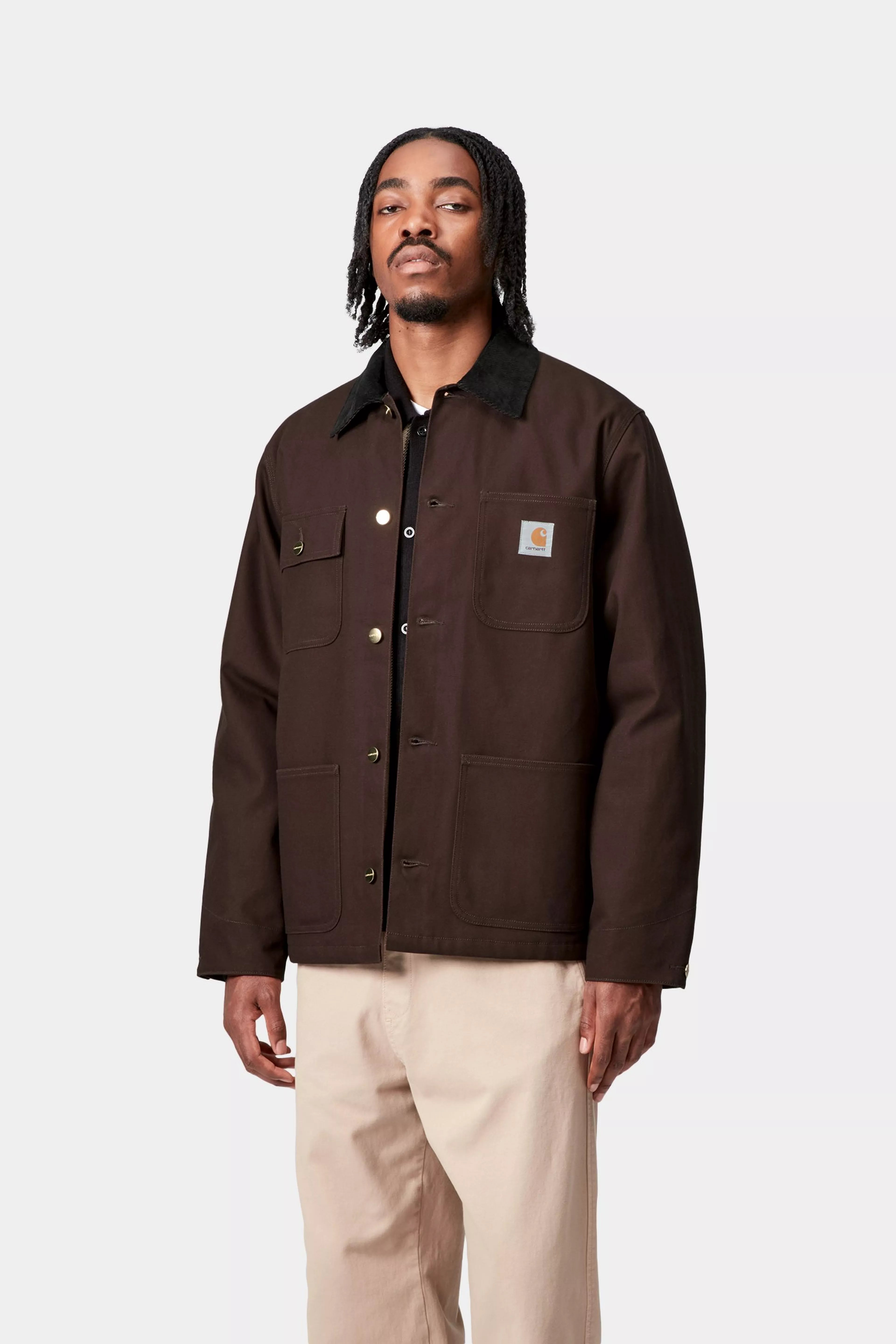 Carhartt Michigan Coat - Tobacco / Black Rigid - Blanket Lined - Stencil