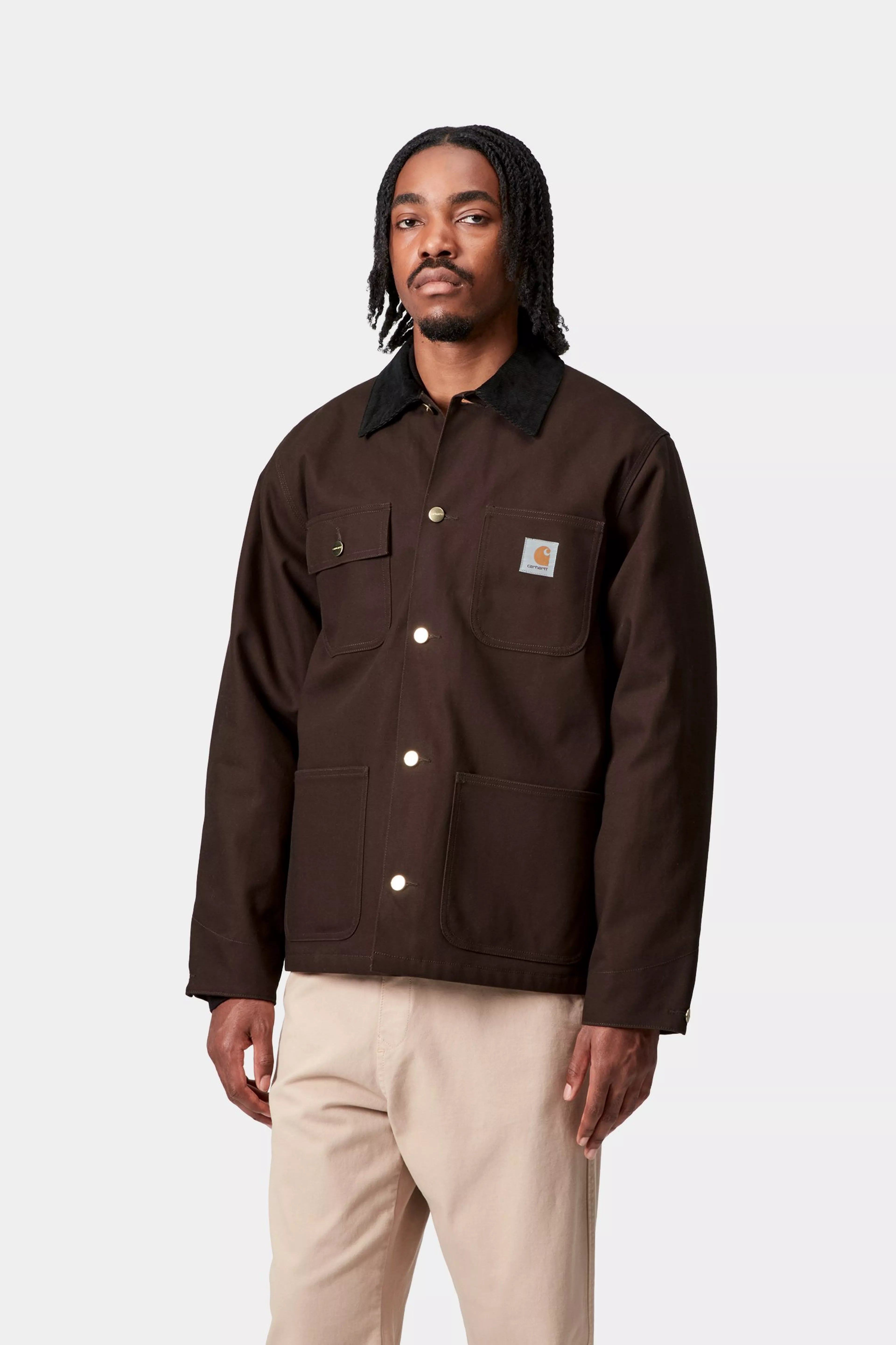 Carhartt Michigan Coat - Tobacco / Black Rigid - Blanket Lined - Stencil