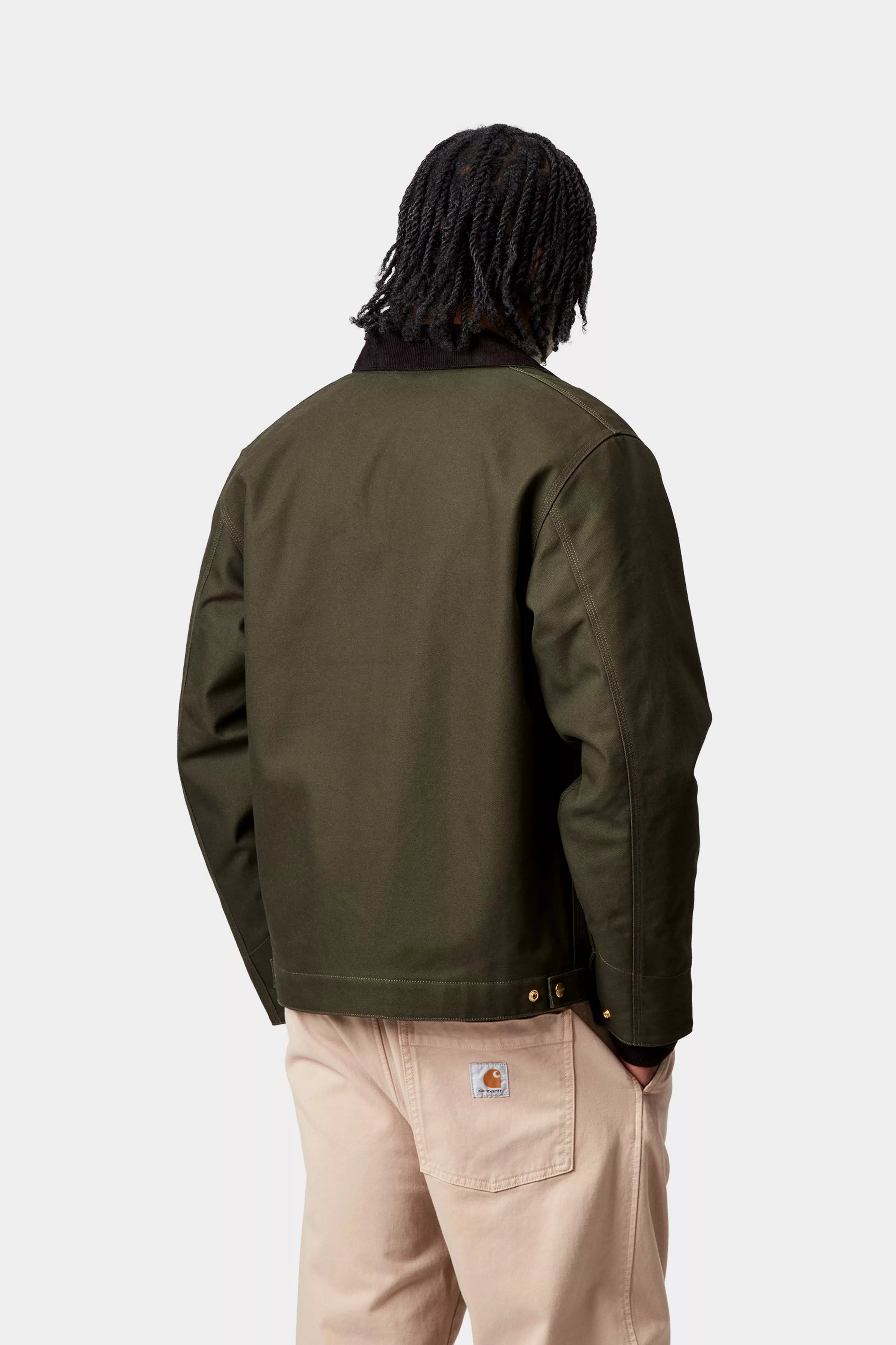 Carhartt Detroit Jacket - Olive / Black Rigid - Blanket Lined - Stencil