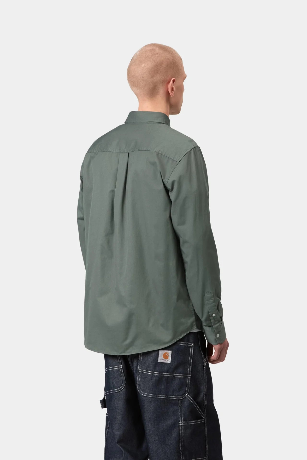 Carhartt L/S Madison Shirt - Velvet Geen/White - Stencil