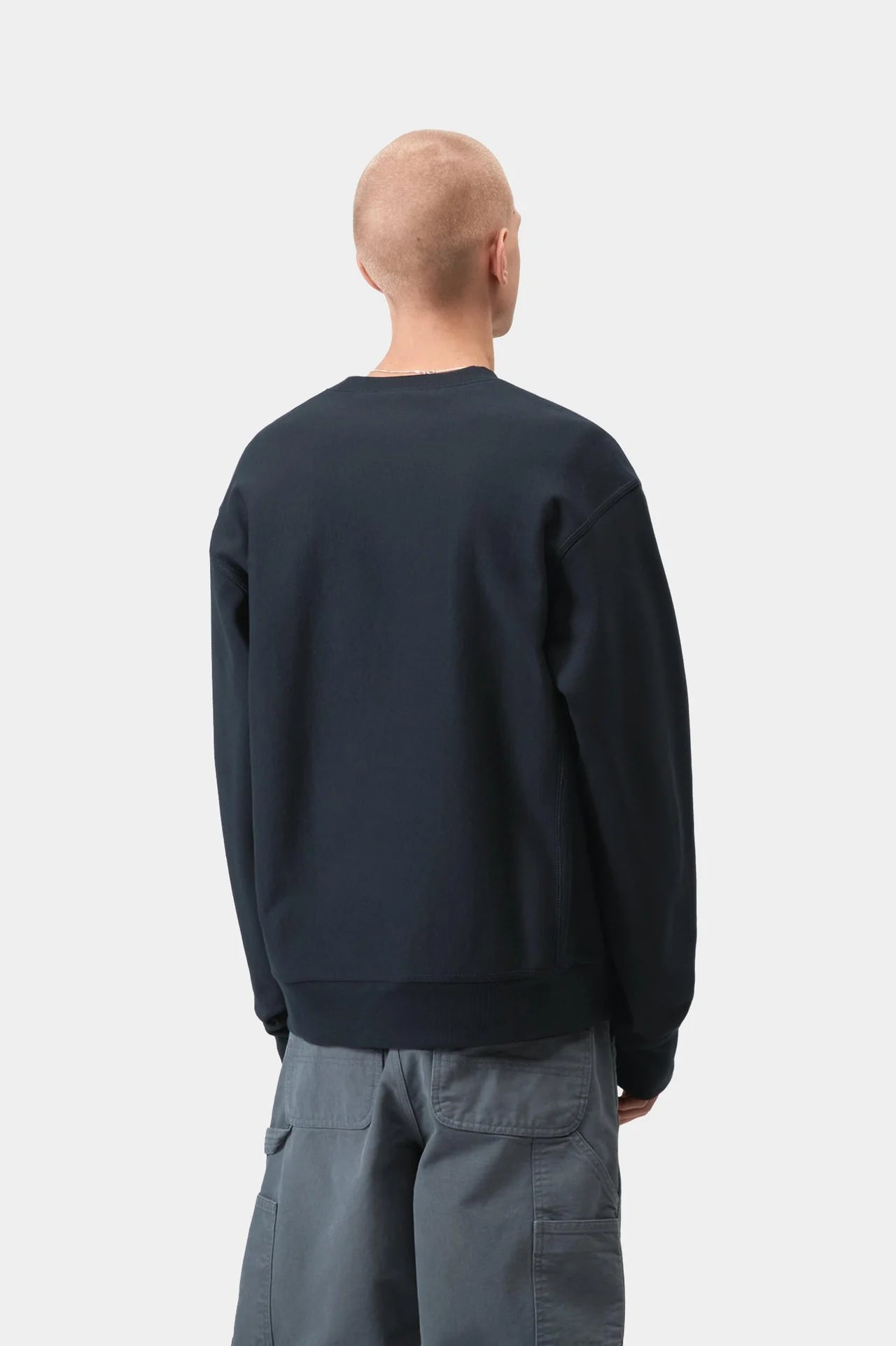 Carhartt American Script Sweat - Deep Night - Stencil