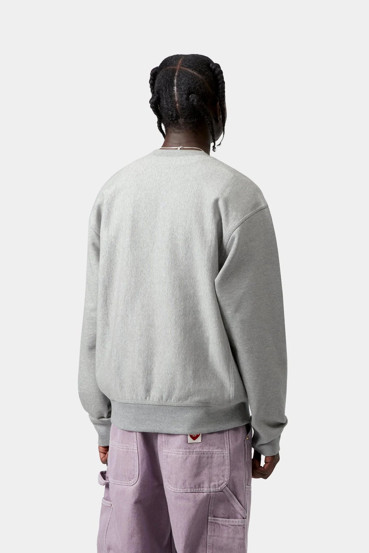 Carhartt American Script Sweat - Grey Heather - Stencil