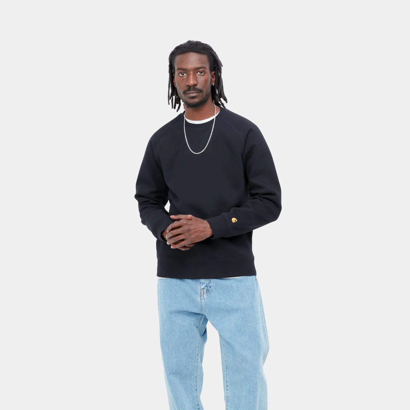 Carhartt Chase Sweat Dark Navy/ Gold - Stencil