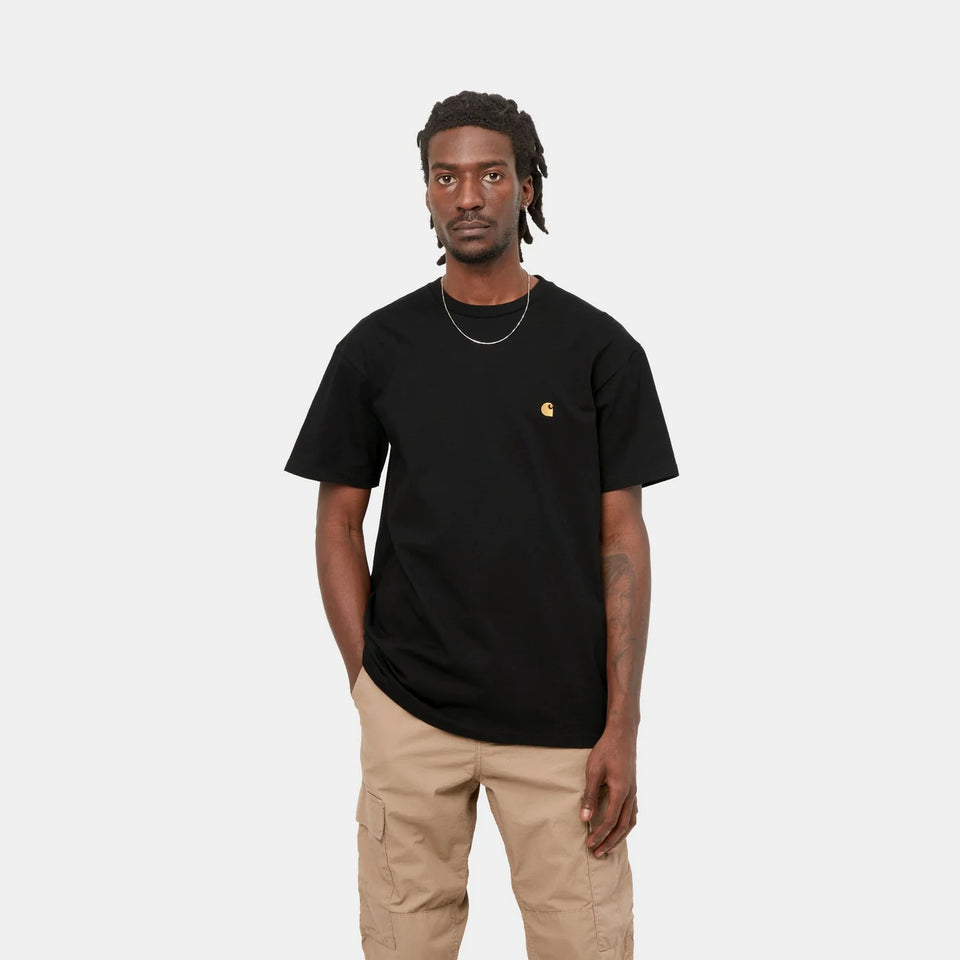Carhartt Short Sleeve Chase T Shirt Black/ Gold