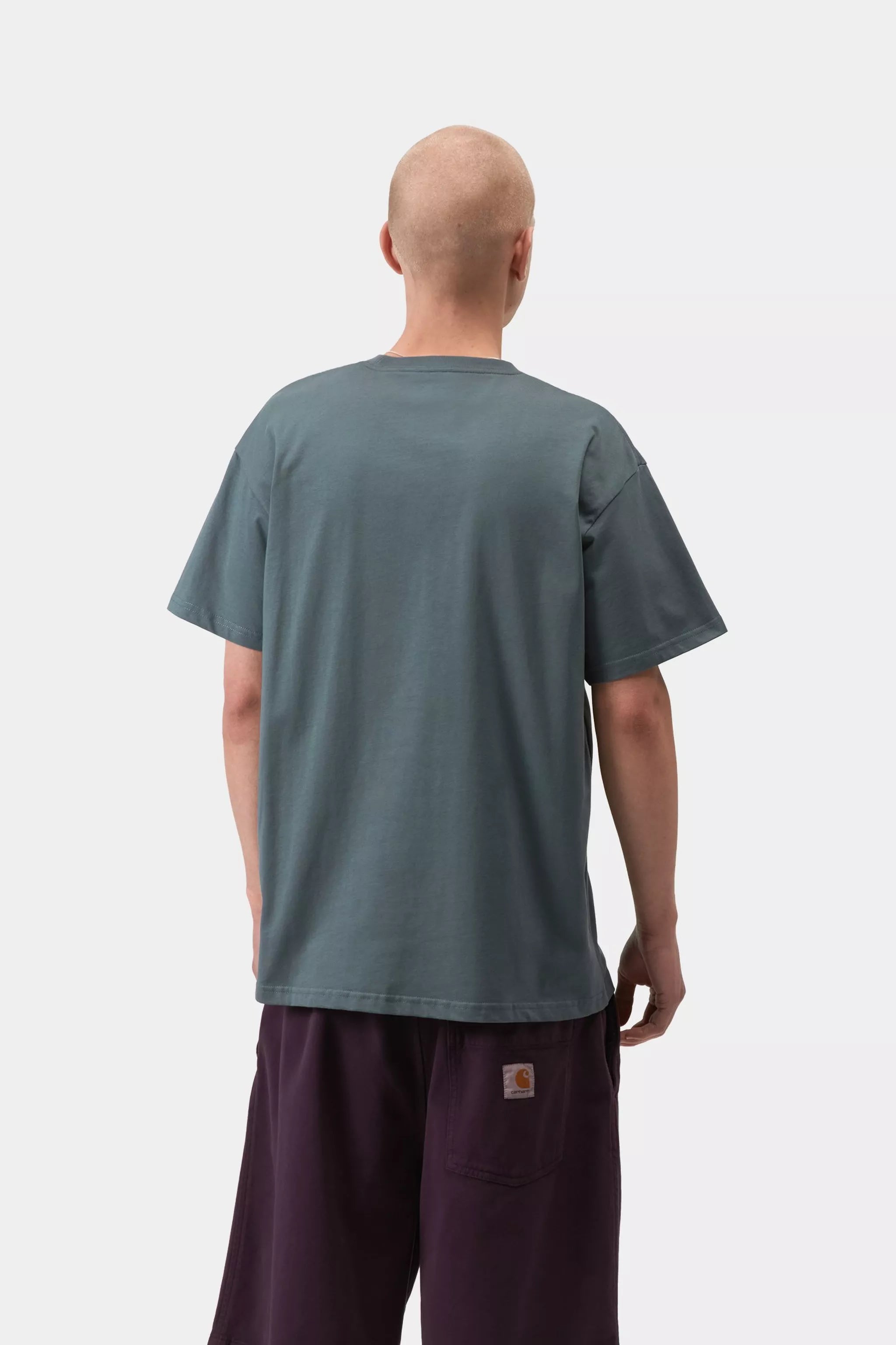 Carhartt S/S Chase T-Shirt - Cozy Blue / Gold - Stencil