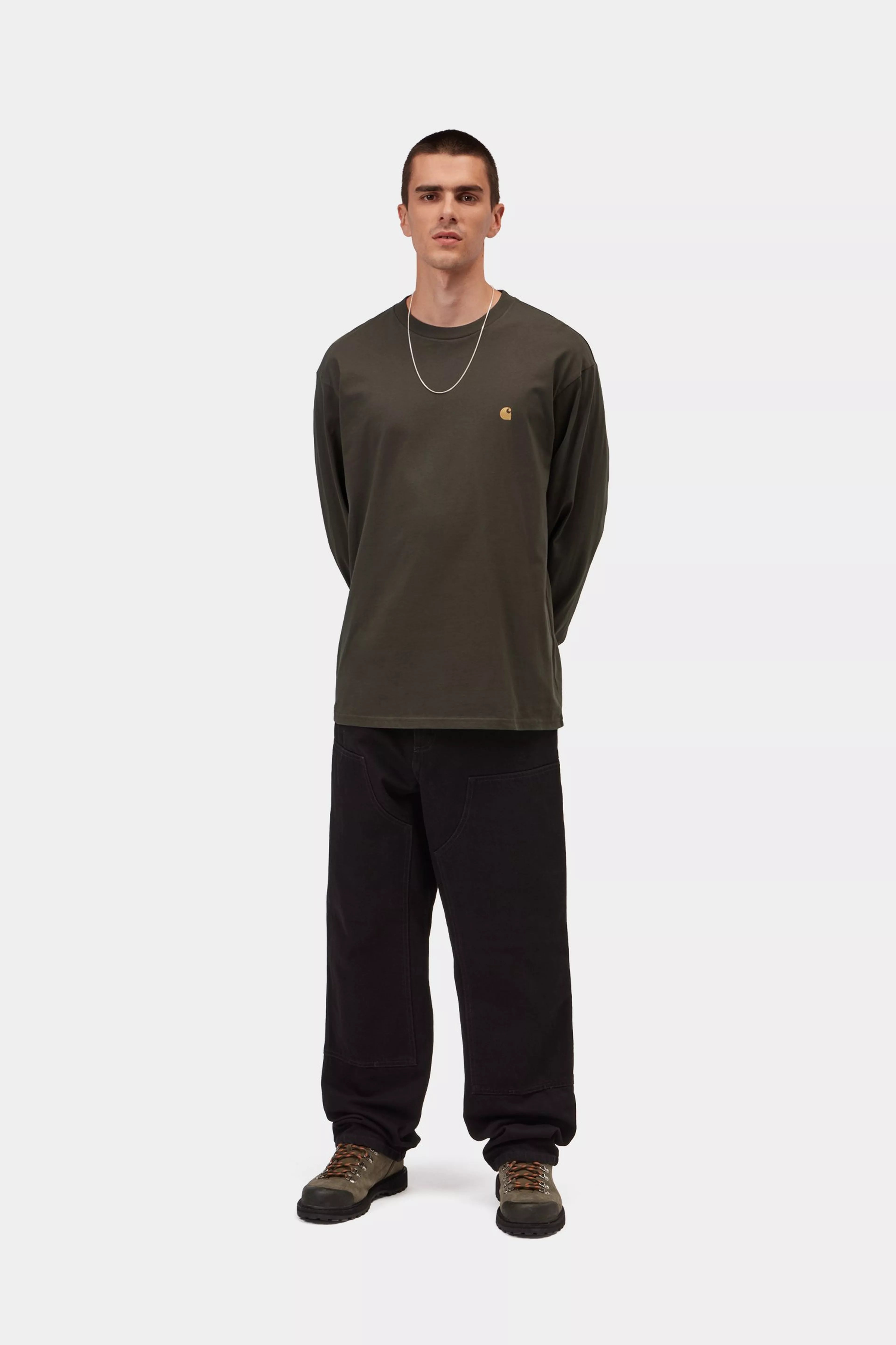 Carhartt L/S Chase T-Shirt - Shungite / Gold