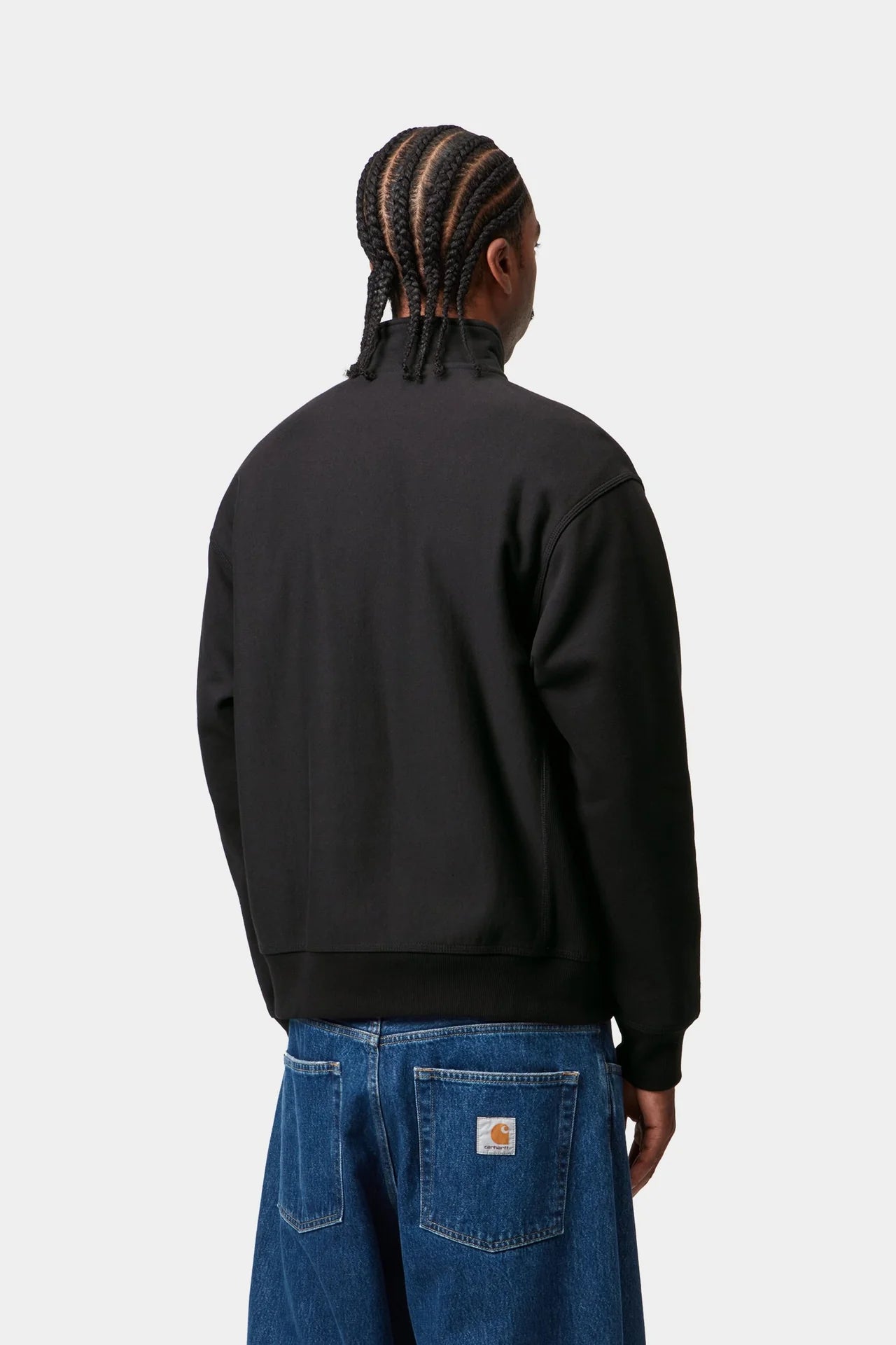 Carhartt Half Zip American Script Sweat - Black - Stencil