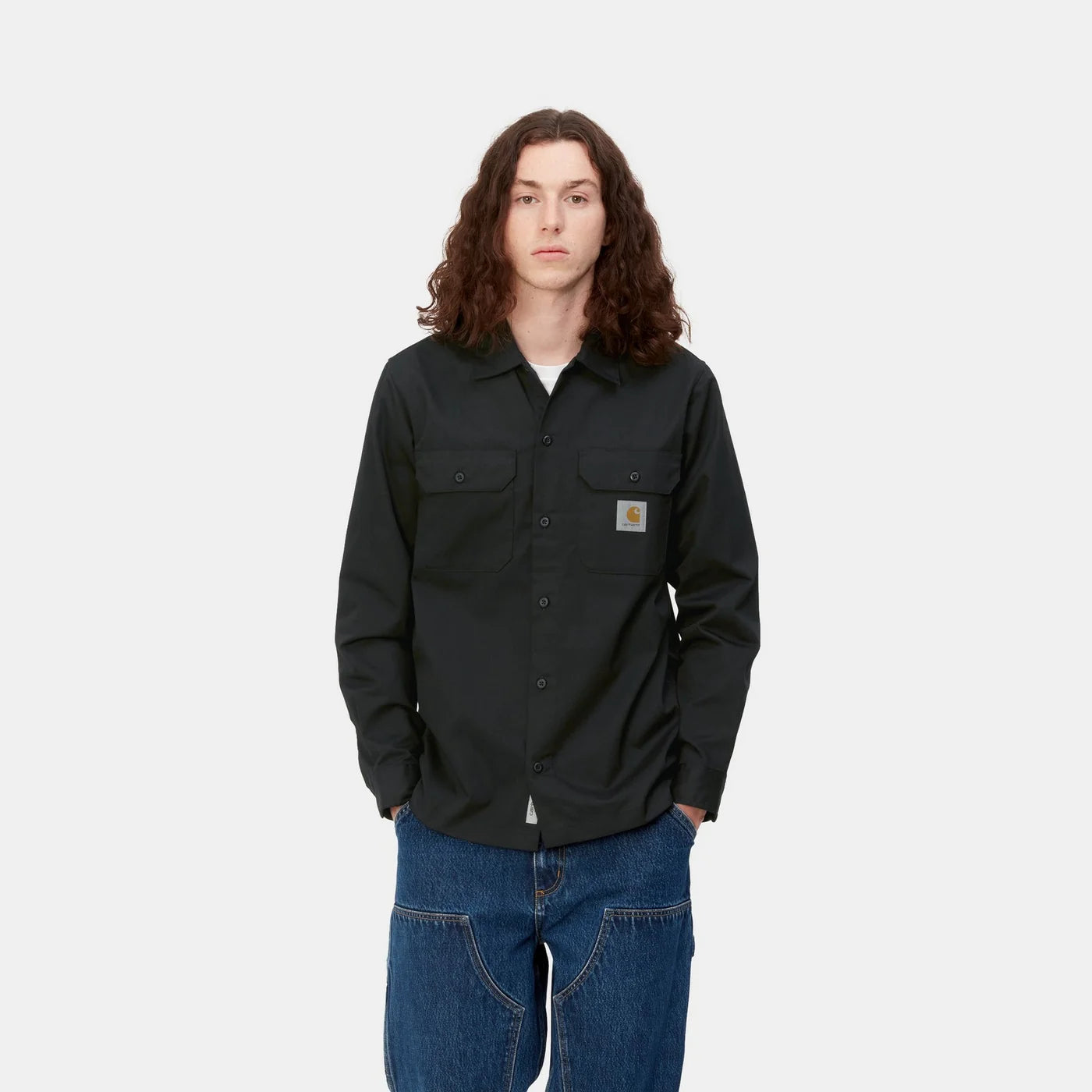 Carhartt L/S Master Shirt - Black - Stencil
